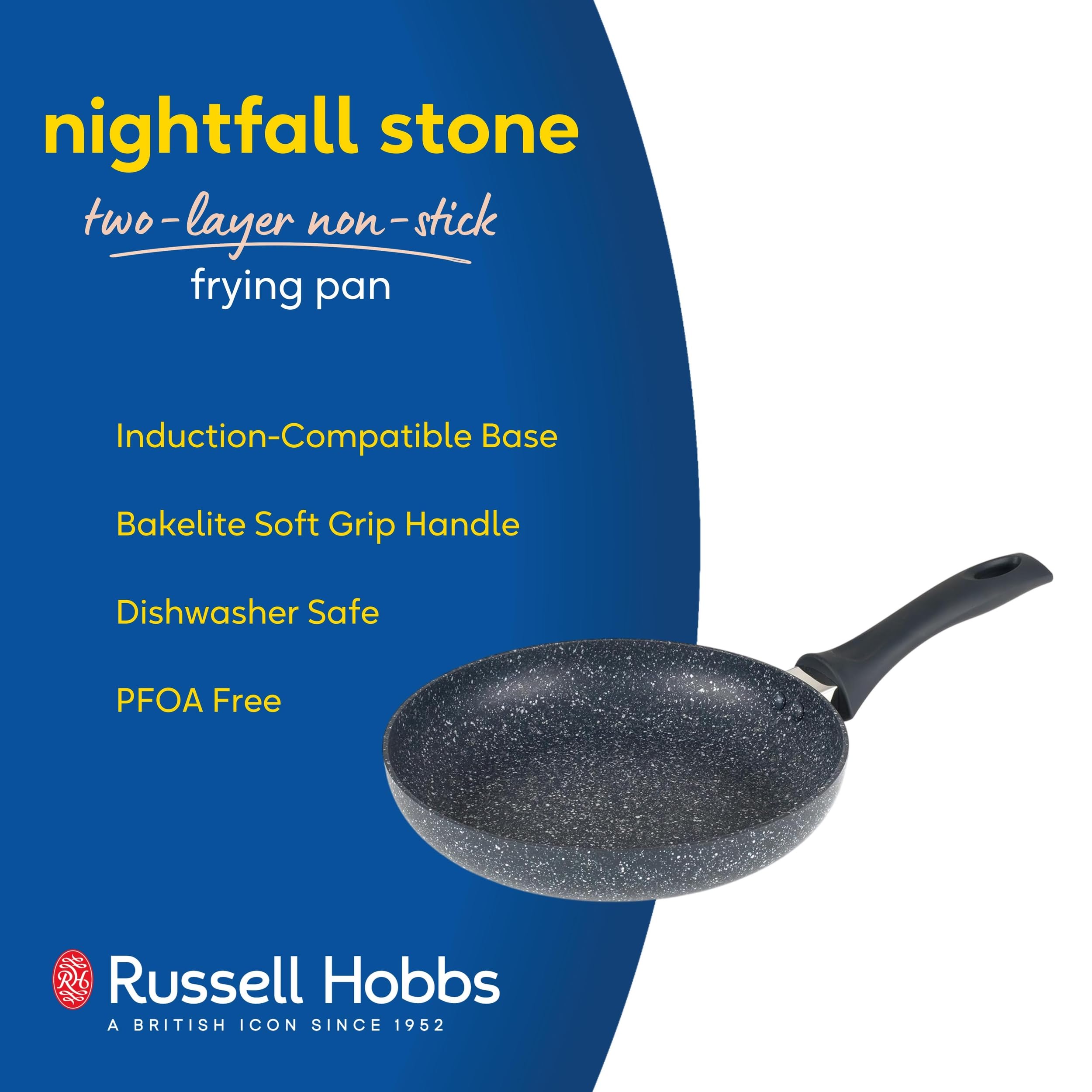 Russell Hobbs Nightfall Stone 28cm Crepe & Pancake Pan - Non-Stick, Induction Suitable, PFOA-Free 2