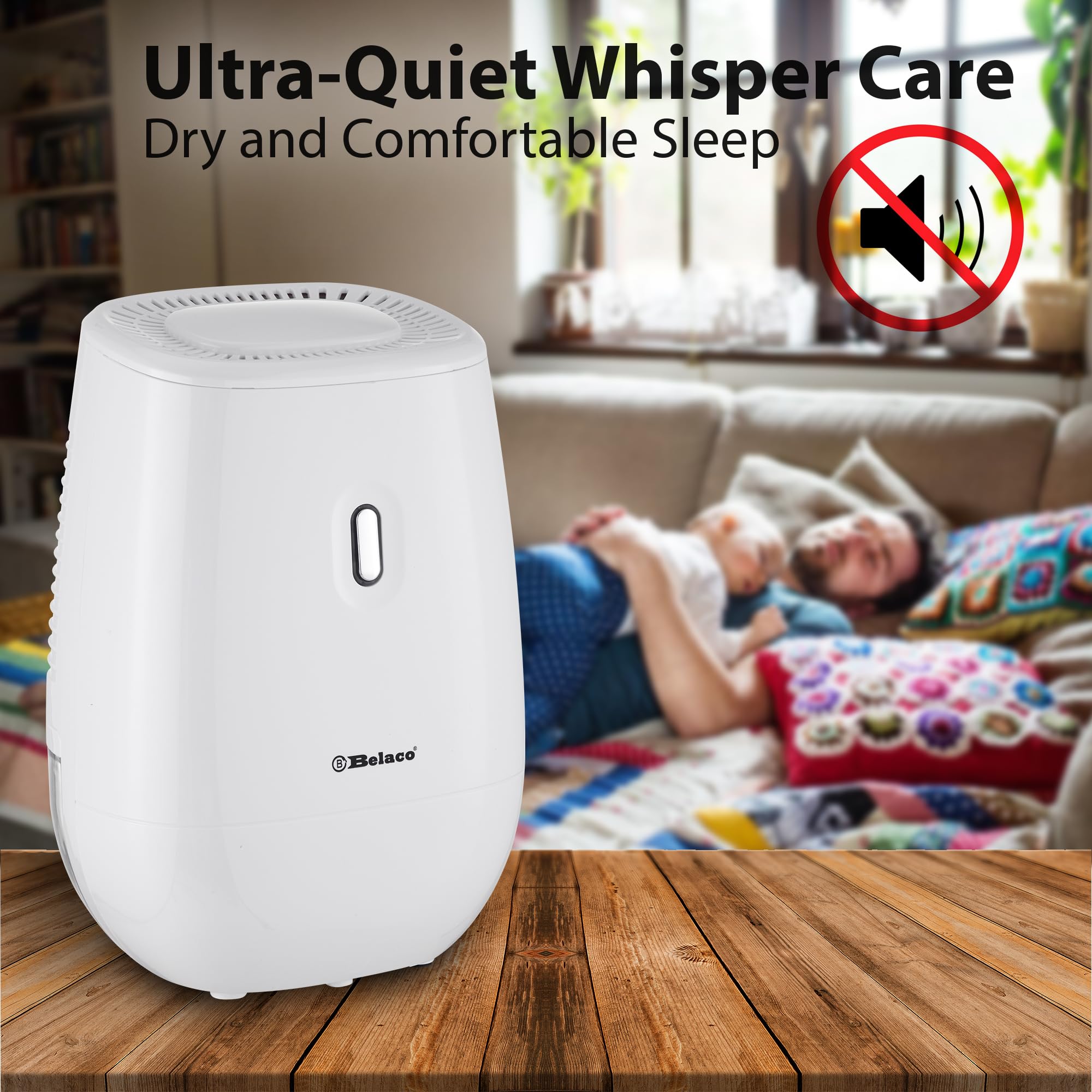 Belaco BDD01L Dehumidifier - 1200ML Tank | Ultra Quiet (<30dB) | Automatic Shutoff 9