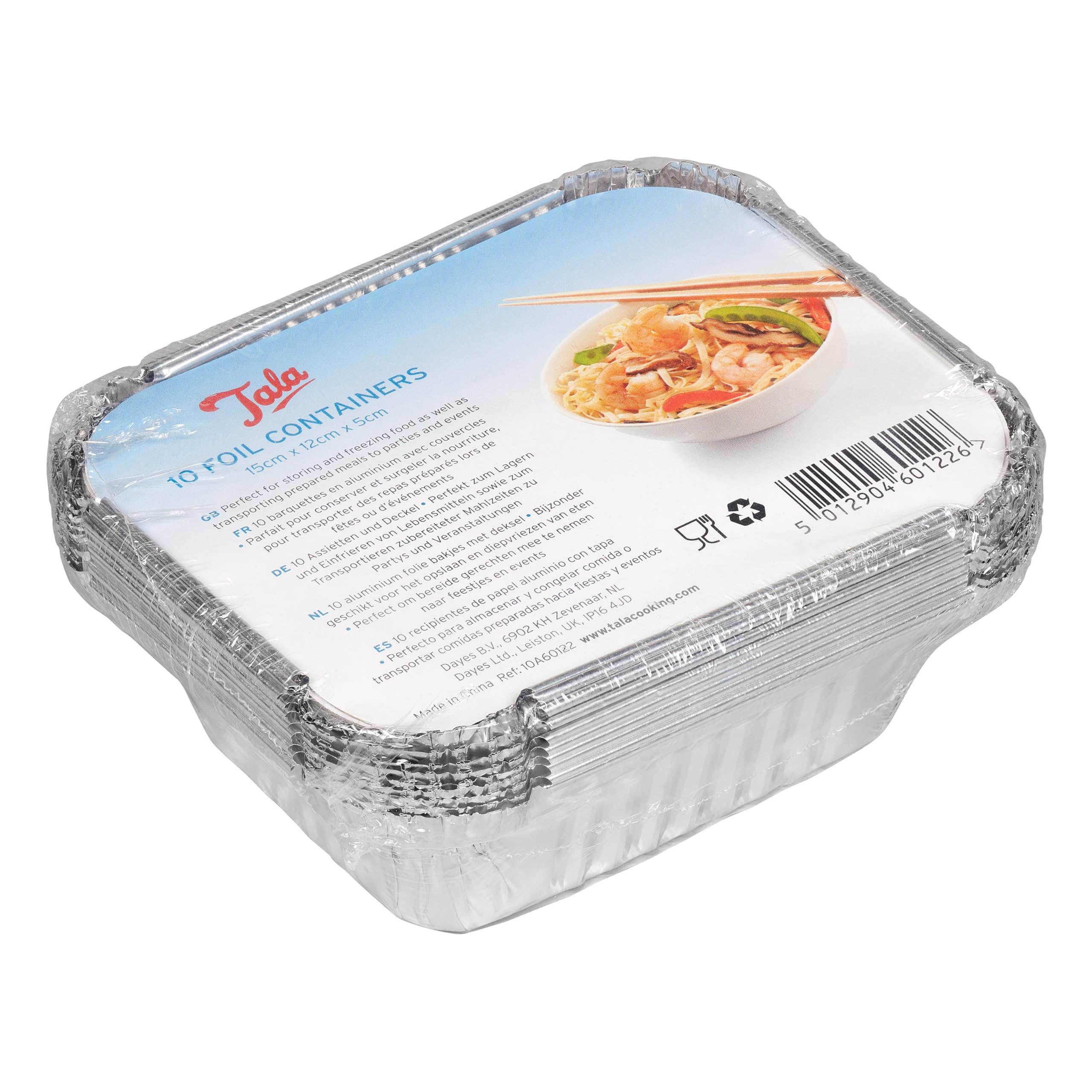 Tala Foil Container with Lids, Silver, 15cm x 12cm x 5cm | Ideal for Take-Out | Portable 1