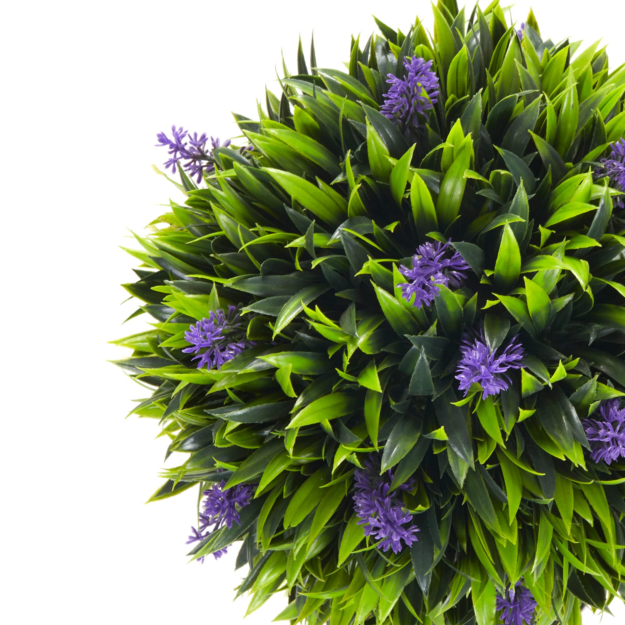 HOMCOM Set of 2 Artificial Ball Trees with Lavender Flowers | 60cm Height | Indoor/Outdoor Use 8
