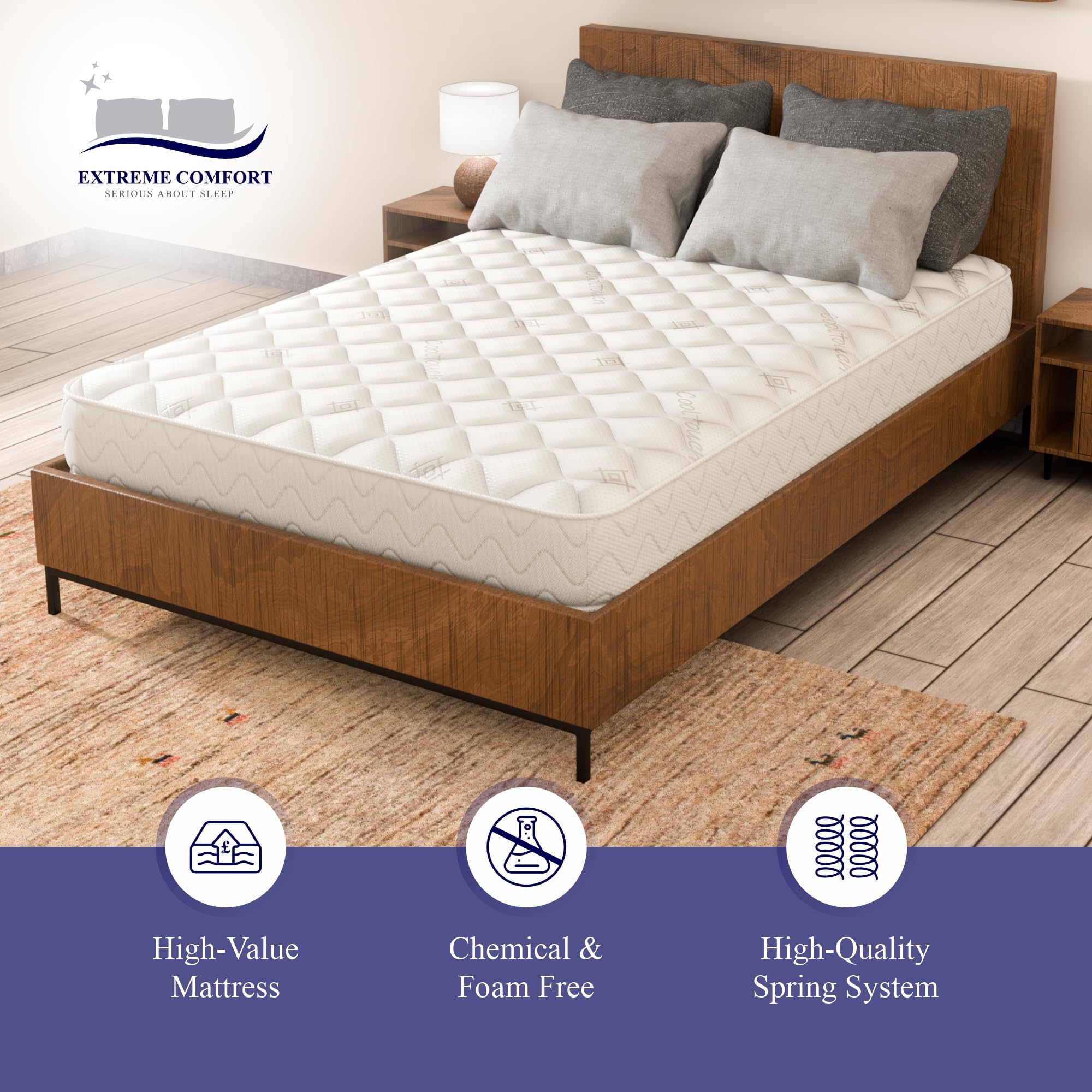 eXtreme comfort ltd Flame Essentials Single Mattress - Foam Free Bonnell Spring | 90 x 190cm | 18cm Deep 5