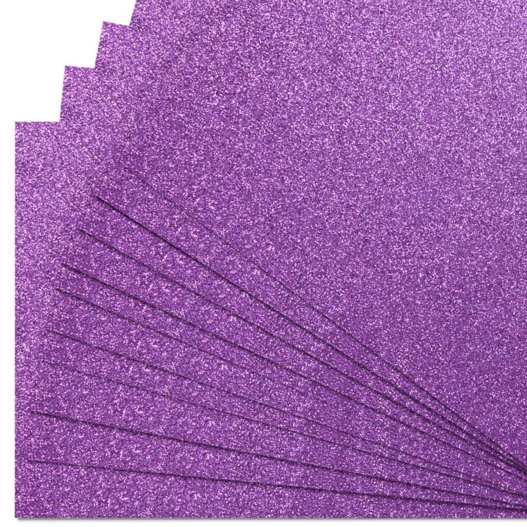 Springboard Supplies A4 Purple Glitter Card Stock - 290gsm Non-Shed, 10-Pack for Card Making 1