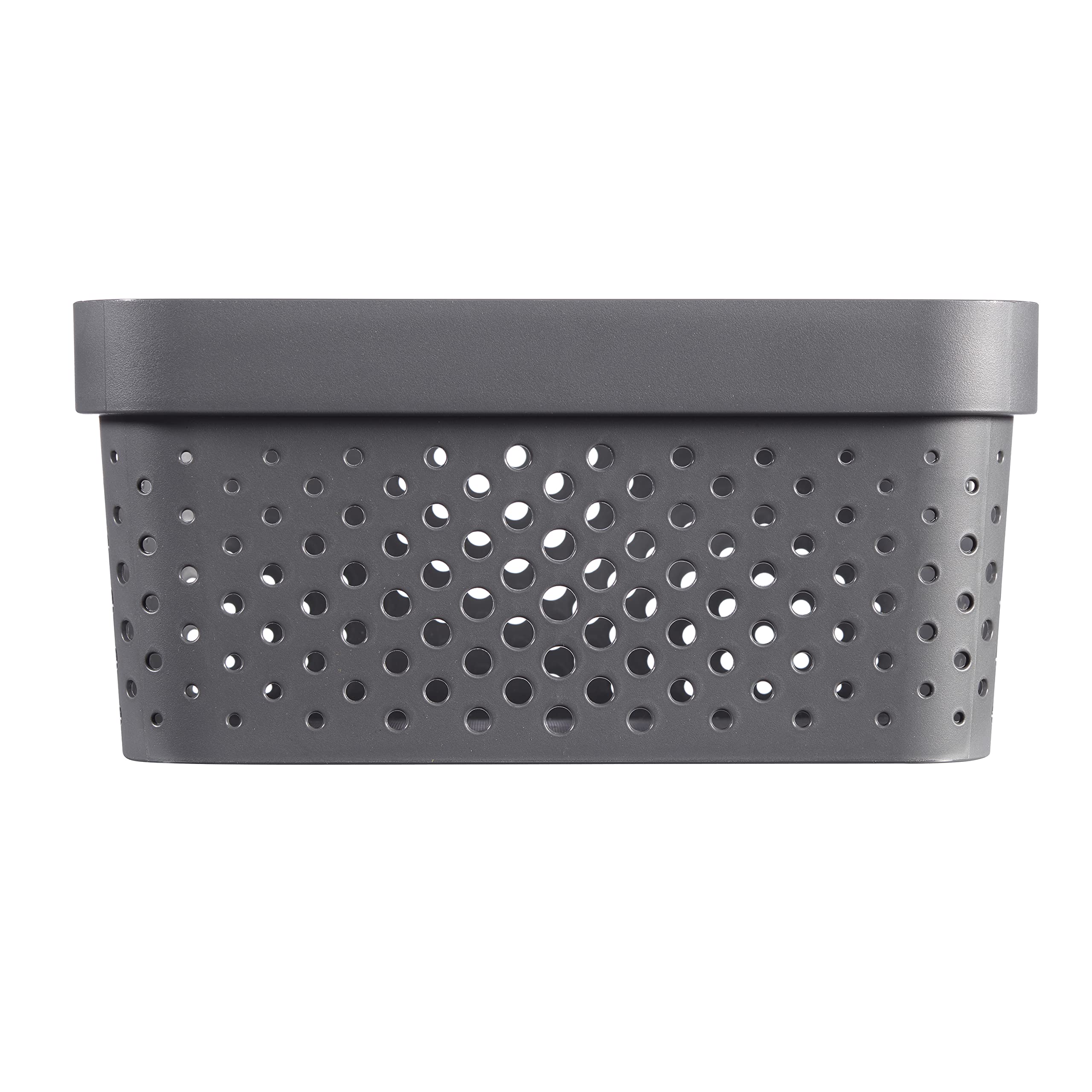 CURVER Infinity Dots Set of 4 Rectangular 4.5L Storage Boxes | 100% Recycled Resin | Dark Grey 6