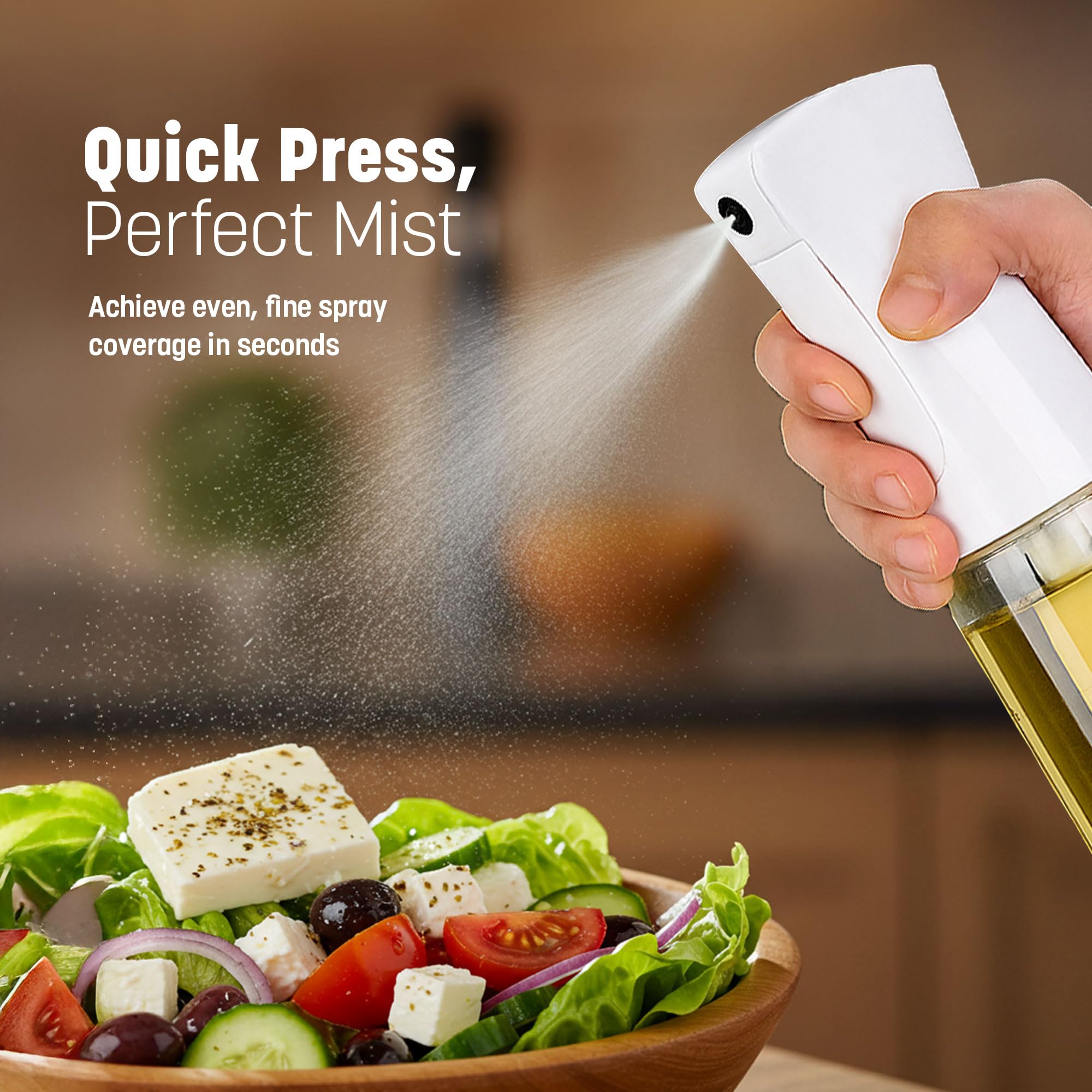 KEPLIN 220ml Oil Sprayer Bottle - BPA-Free Refillable Mister for Cooking & Grilling | Leak-Proof 5