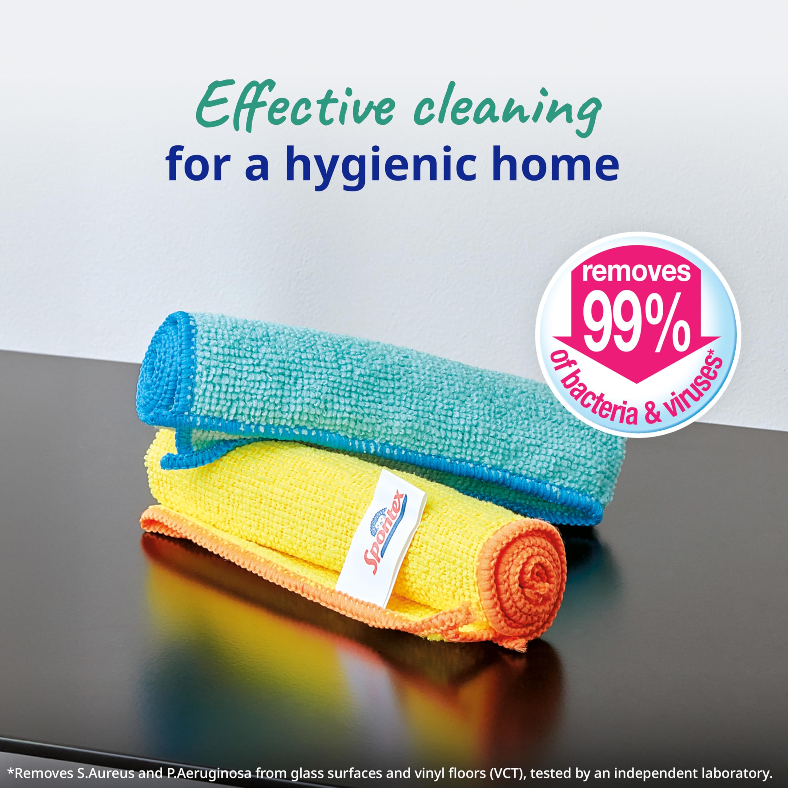 Spontex Microfibre Cleaning Cloths - 16 Pack | Removes 99% Bacteria | Washable up to 500 Times 4
