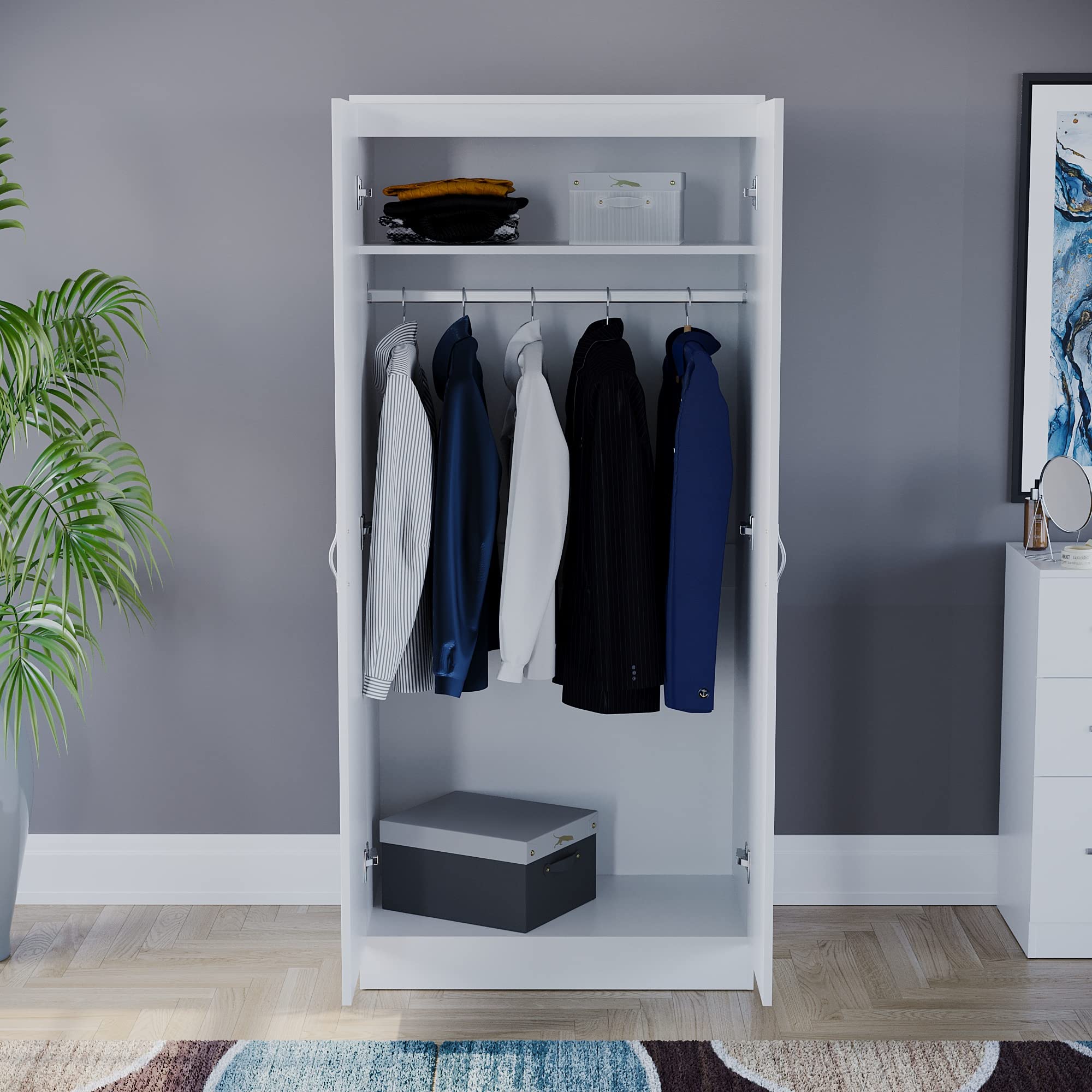 Vida Designs Riano 2 Door Wardrobe - Sturdy MDF/Chipboard Construction | H170 x W76 cm 7