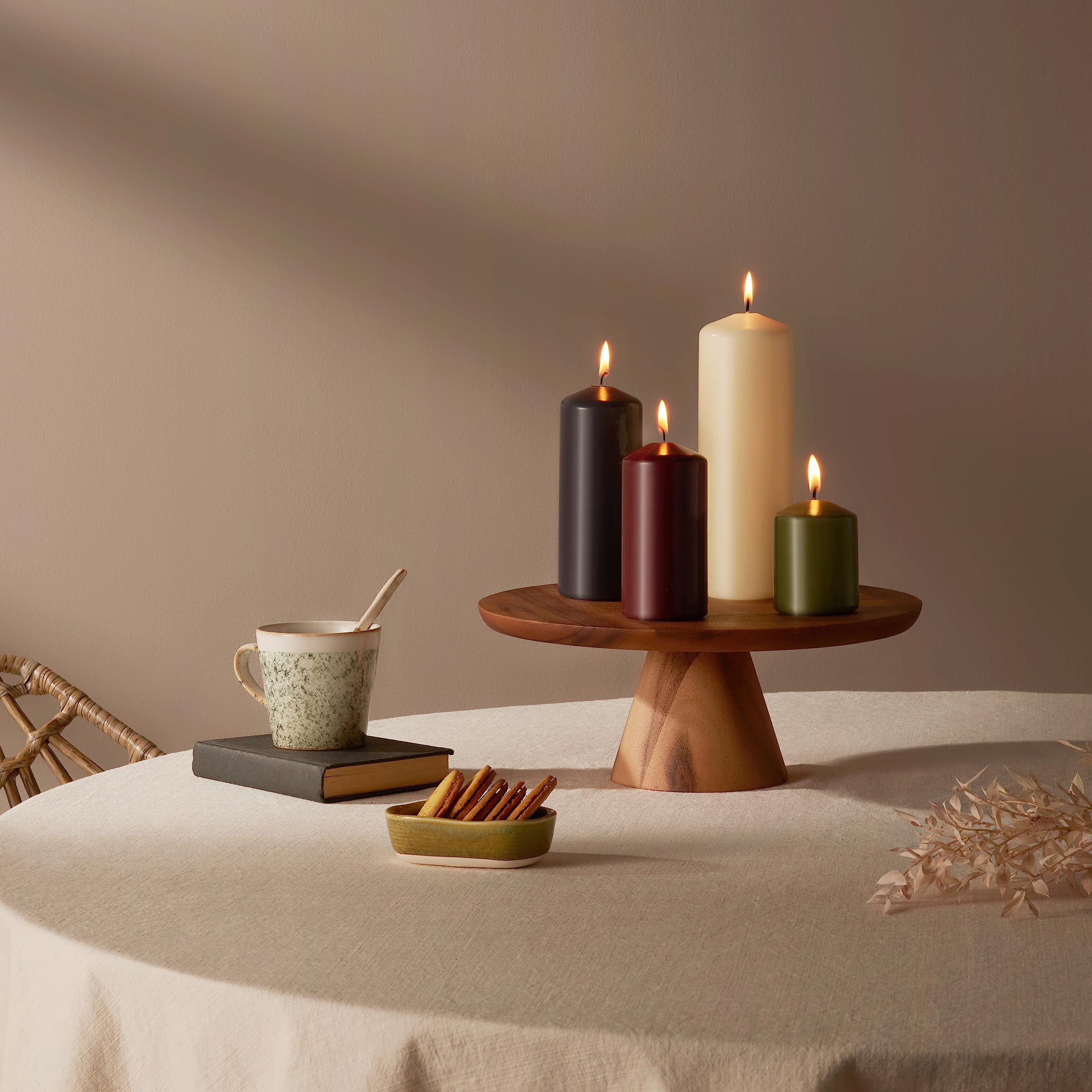 BOLSIUS Smooth Pillar Candles - Ivory - 6 Pack | 20 x 7 cm | 75 Hr Burn Time | Unscented