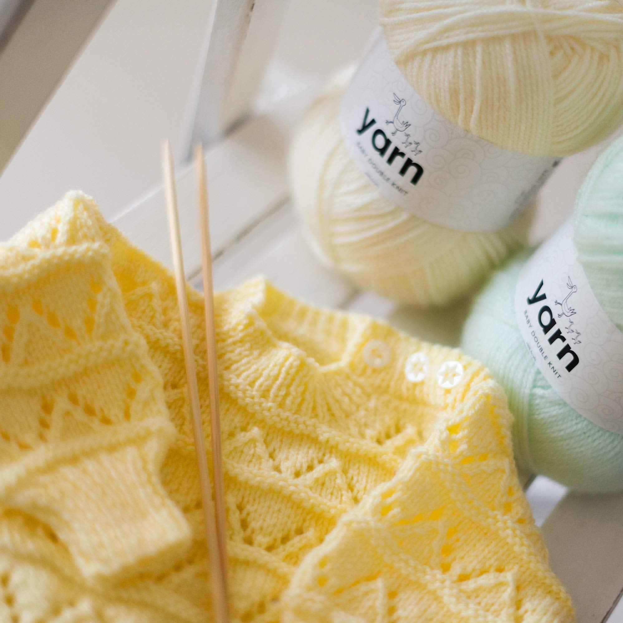KORBOND DK Baby Lemon Yarn - 100g Acrylic Wool | Hypoallergenic & Double Knit | 290m 4