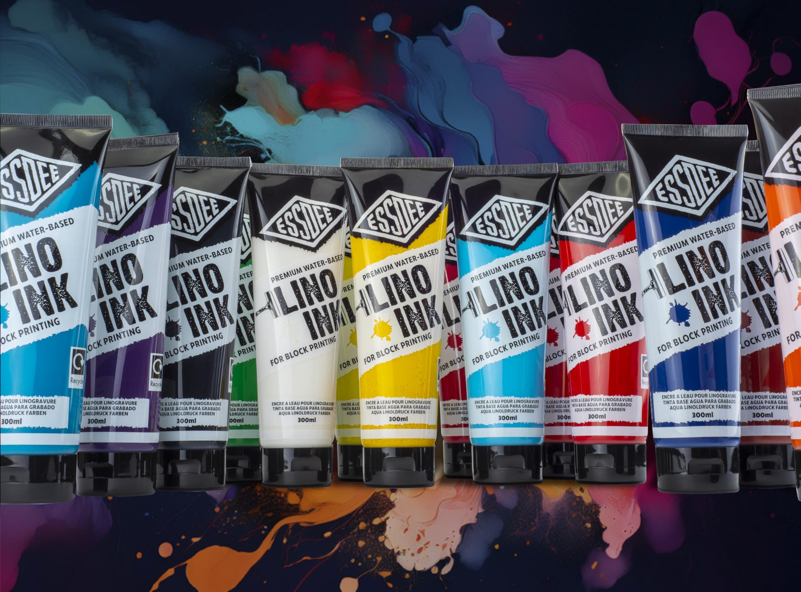 ESSDEE Block Printing Ink - Water Based, Smooth Flow | Black | 300ml Tube 3