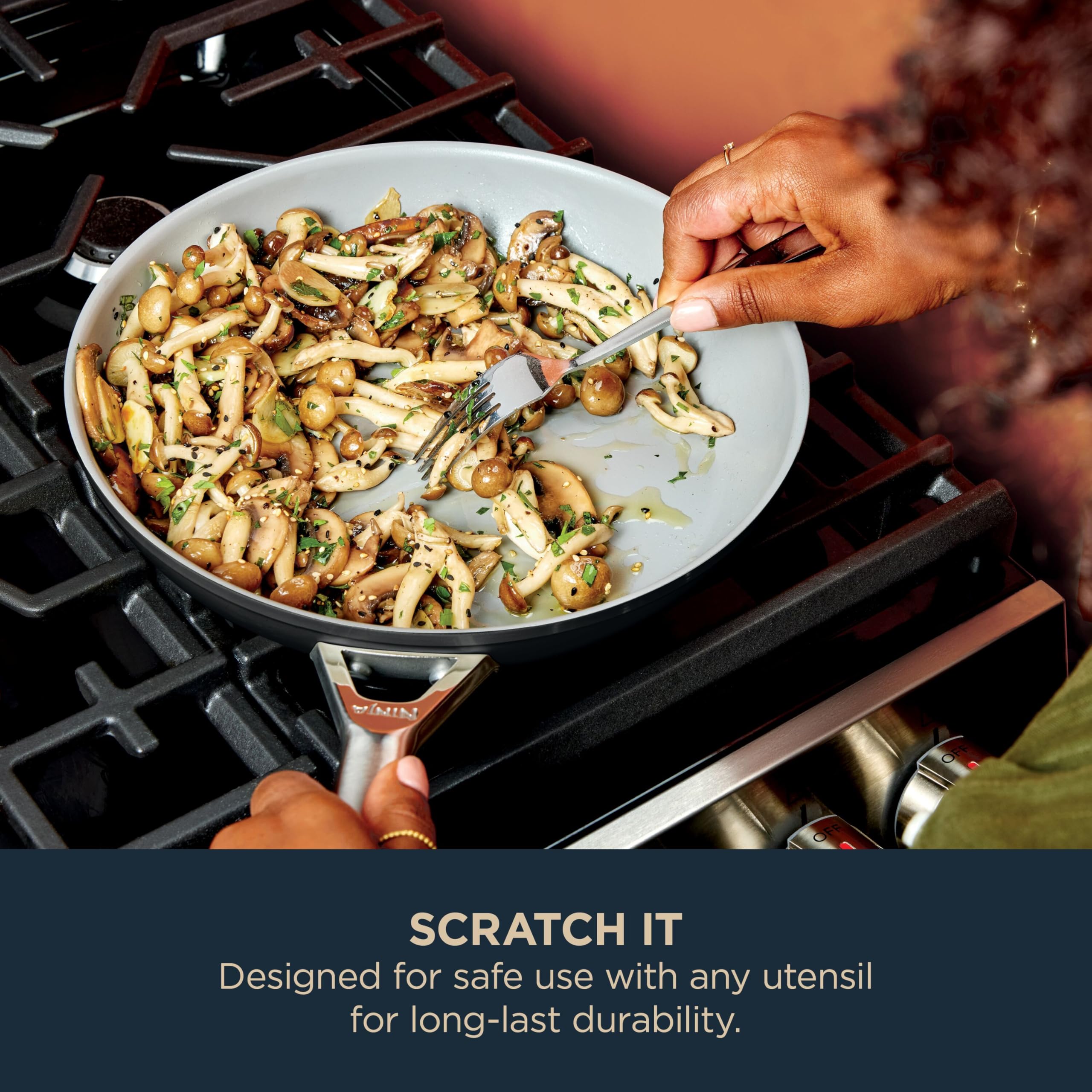 Ninja ZEROSTICK Ceramic Pro Frying Pan - 28 cm, PTFE-Free, Scratch Resistant | All Hob Compatible 5