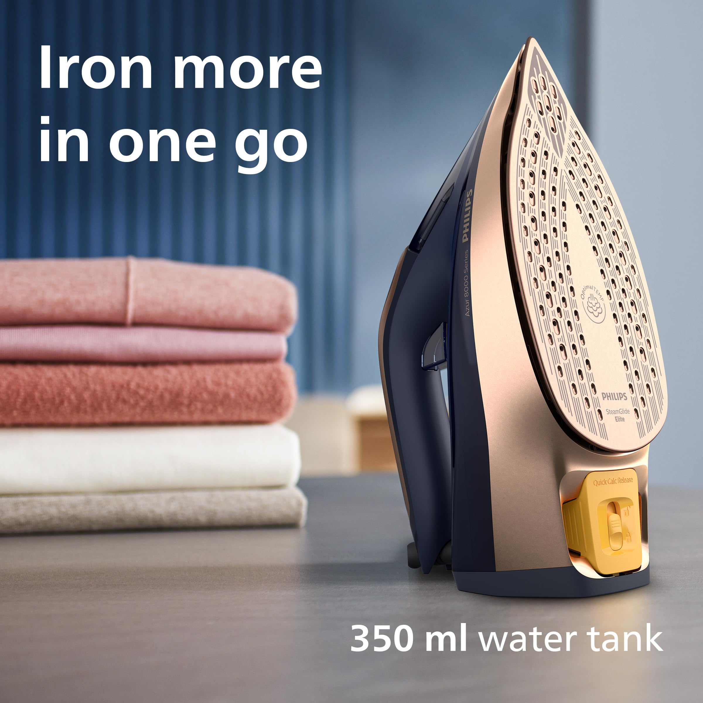 Philips Azur 8000 Steam Iron - 3000W Power, 260g Steam Boost, 85g/min Continuous Steam 8