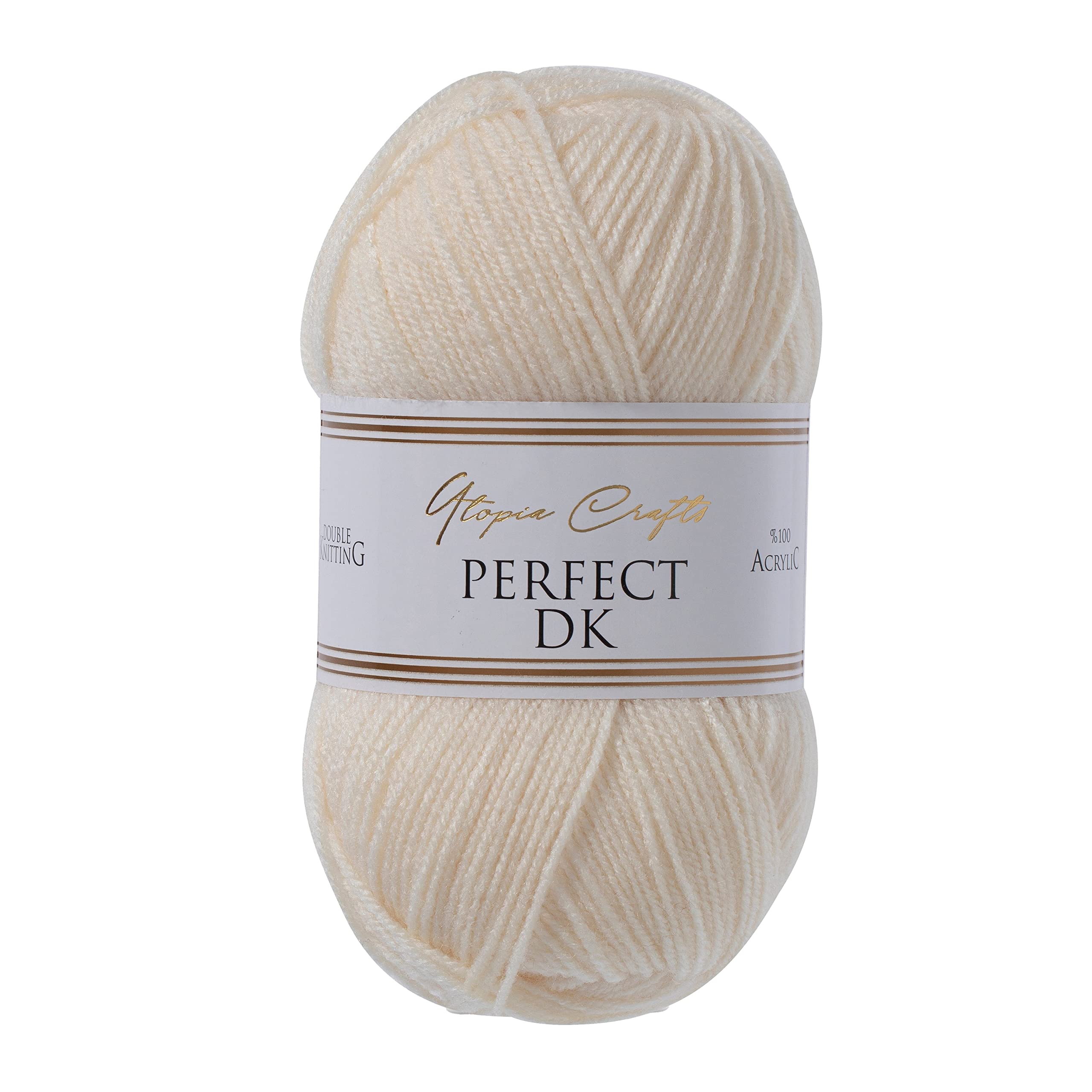 Utopia Crafts DK Double Knitting Yarn - 100% Acrylic, Nature Silk Color | 100g, 300m 1