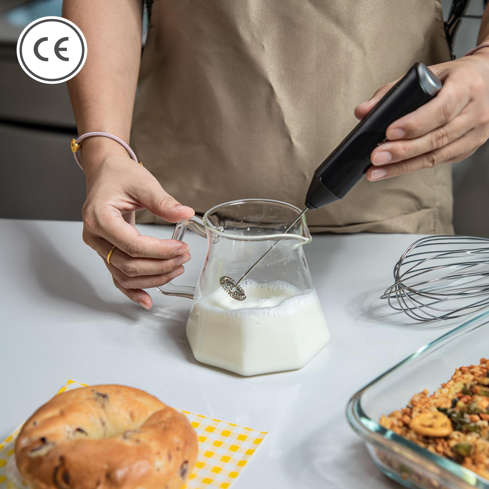 KEPLIN Handheld Milk Frother - Stainless Steel Electric Whisk | Portable | Black 7