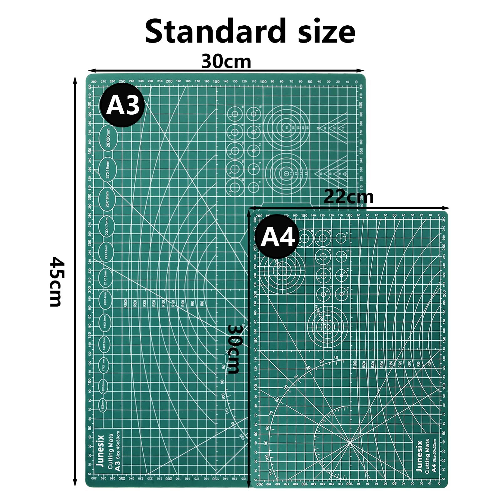 ASelected Self-Healing Cutting Mat - Double-Sided A3 & A4 Sizes | 2.6mm Thick PVC 2