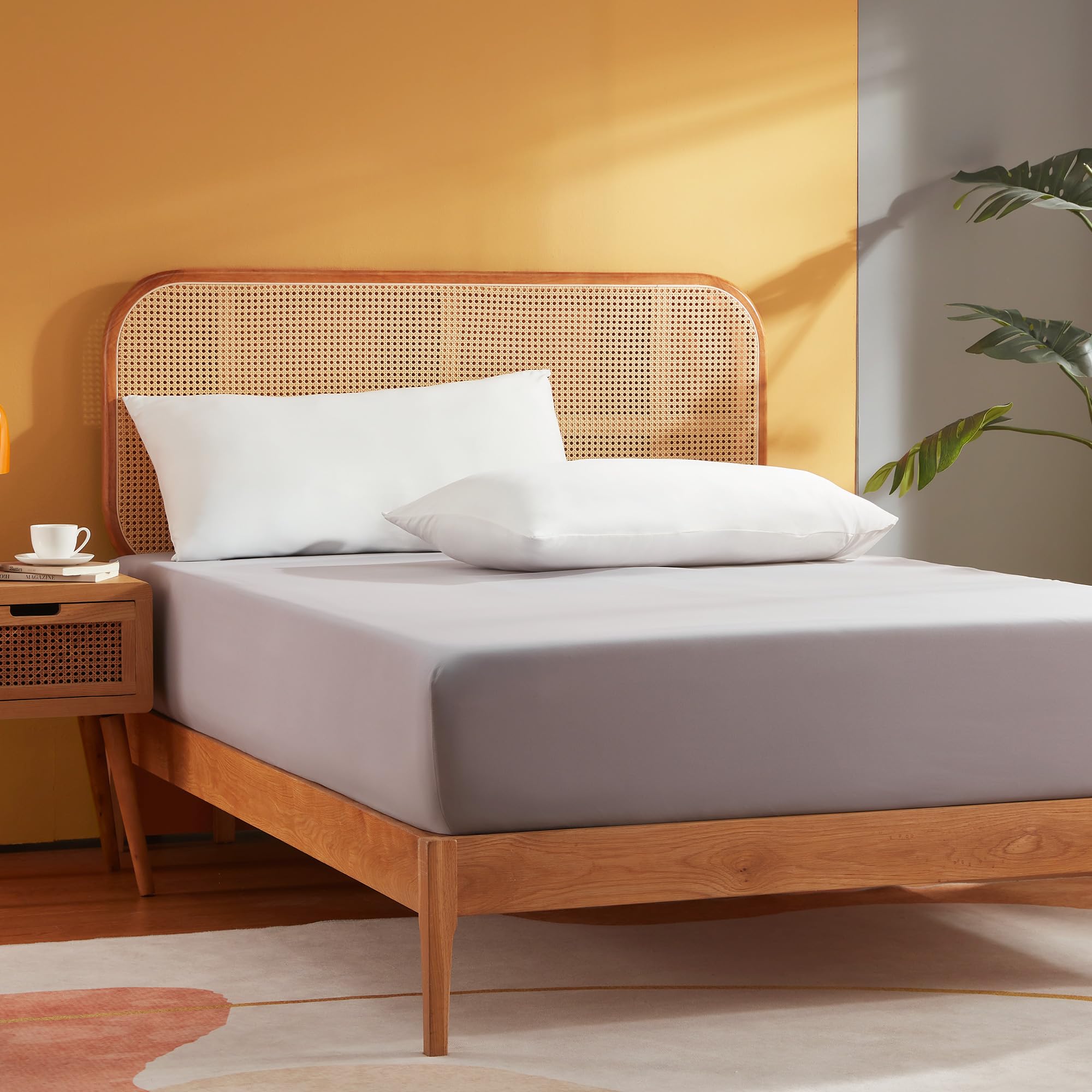 Sonive Super King Fitted Sheet - Breathable Microfiber | Wrinkle-Resistant | 30cm Pocket | 180x200+30cm 1