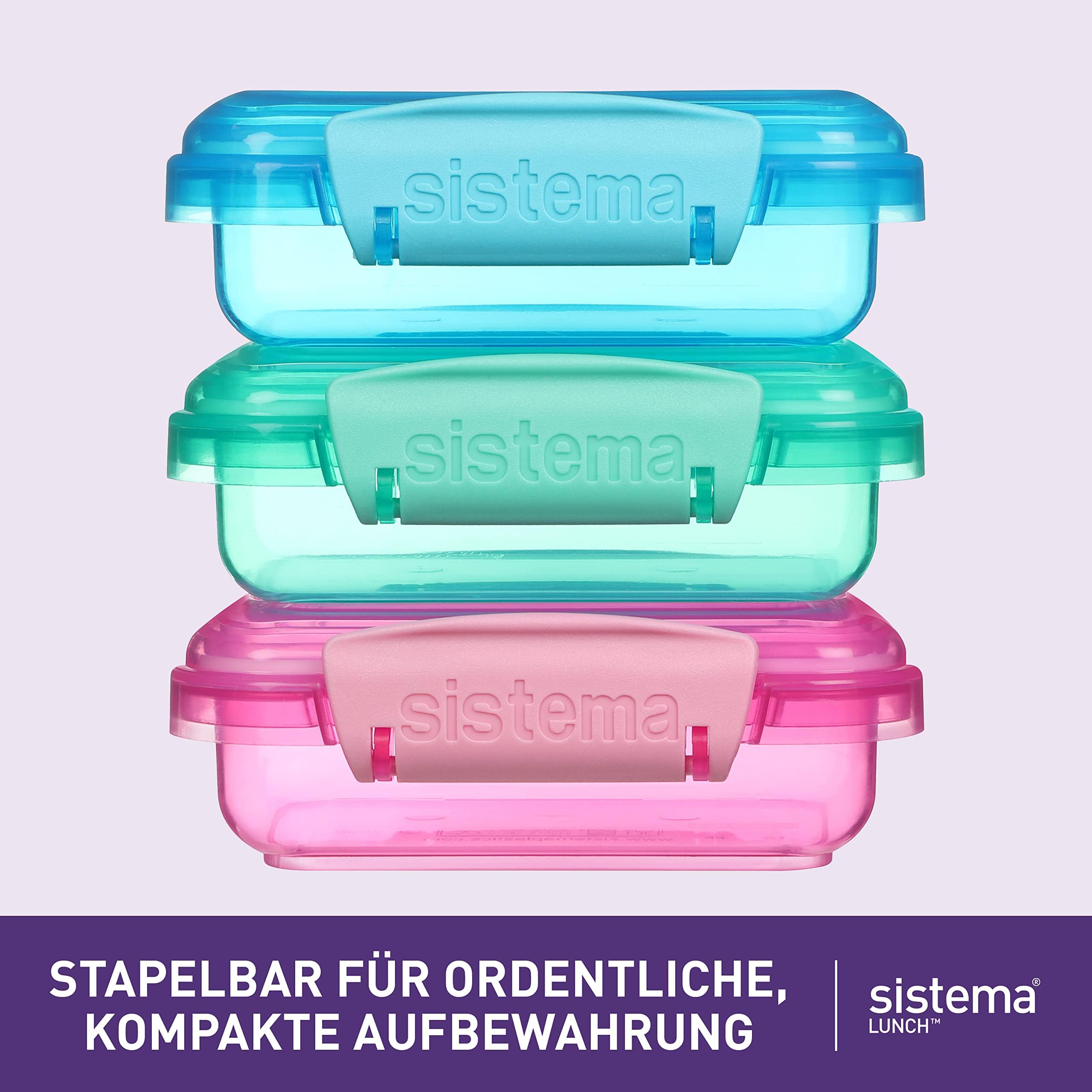 Sistema Snack Pots - 200 ml Capacity, 3 Count | BPA-Free Plastic | Assorted Colors 5