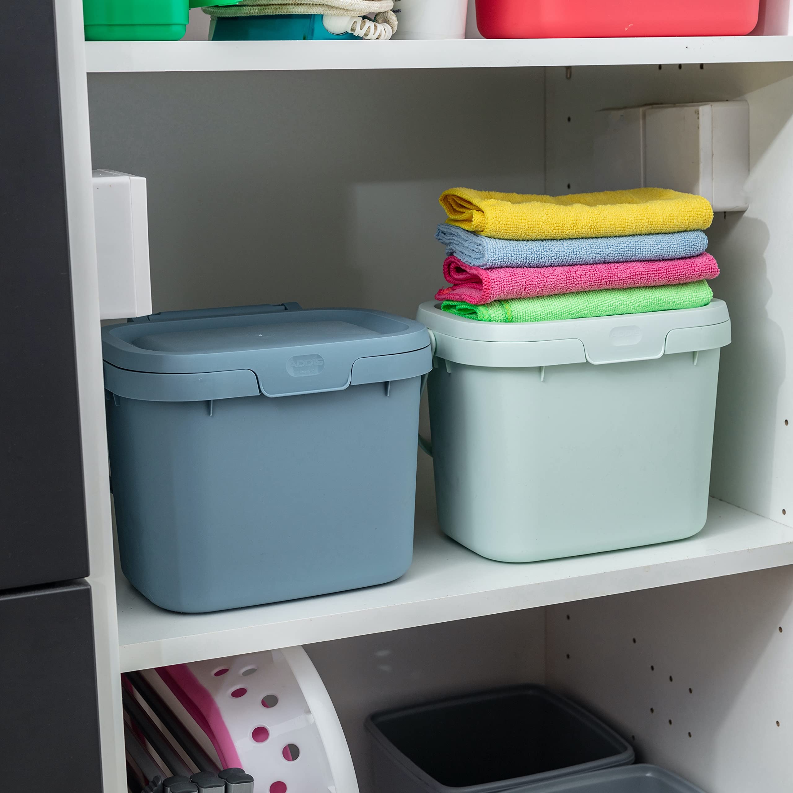 Addis Everyday Kitchen Food Waste Compost Caddy Bin - 4.5 Litre Capacity, Mist Soft Green | Dishwasher Safe 6