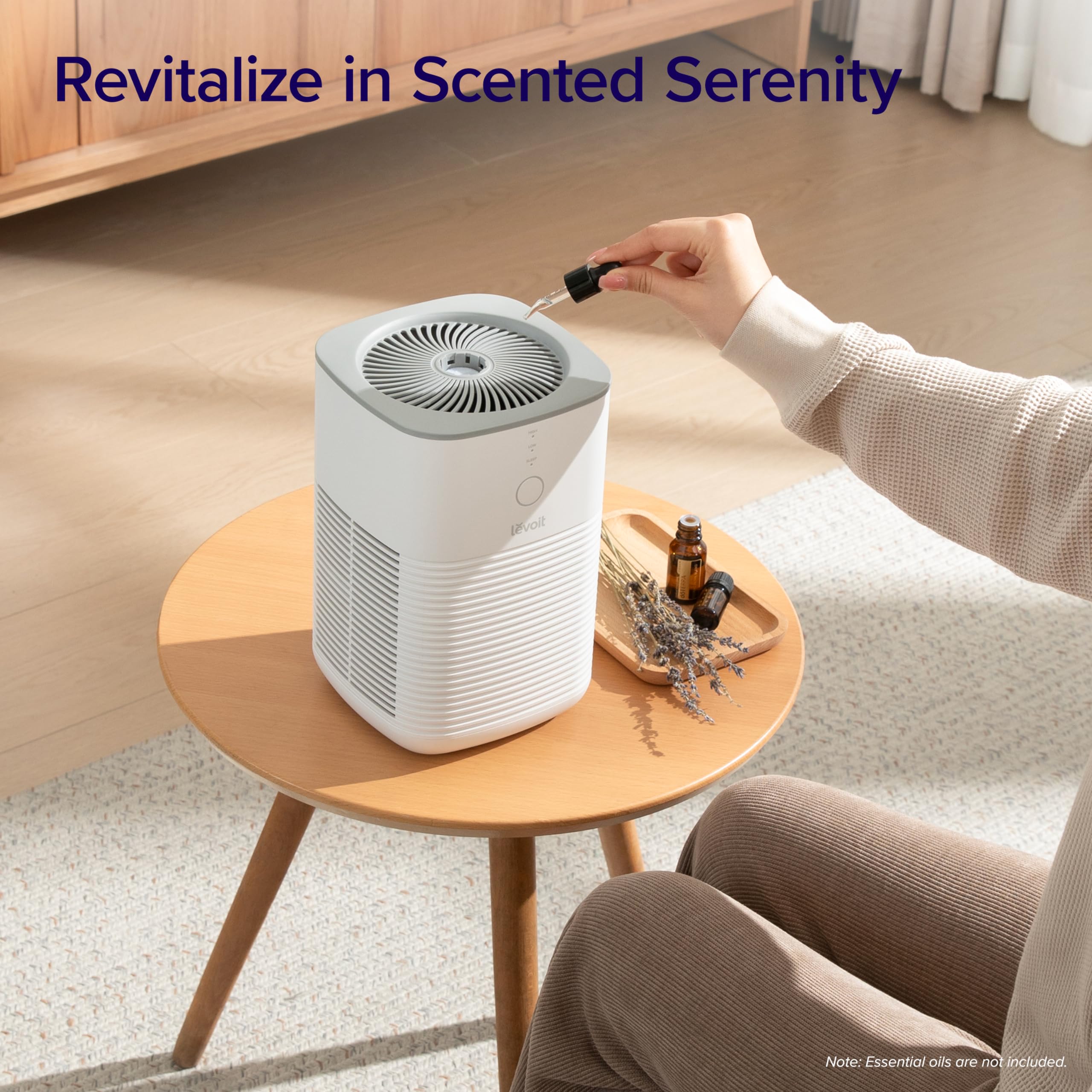 Levoit Air Purifier for Bedroom Home LV-H128 - Dual HEPA Filters, Aromatherapy Diffuser, Quiet Sleep Mode, Gray 3