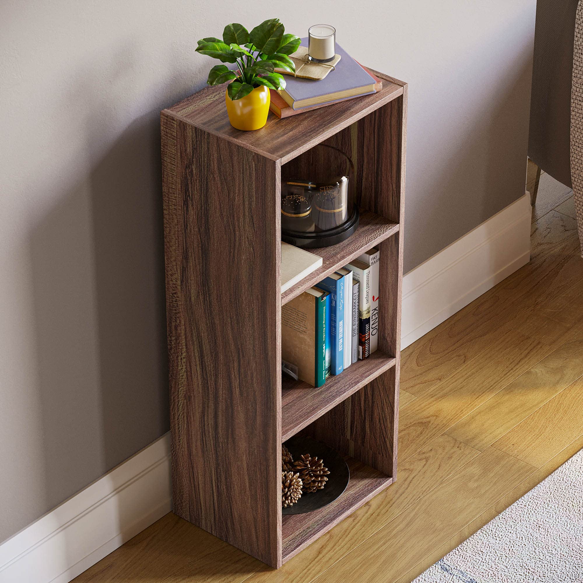 Vida Designs Oxford 3 Tier Cube Bookcase - Walnut Wood Finish | H 80 x W 32 x D 24 cm 7