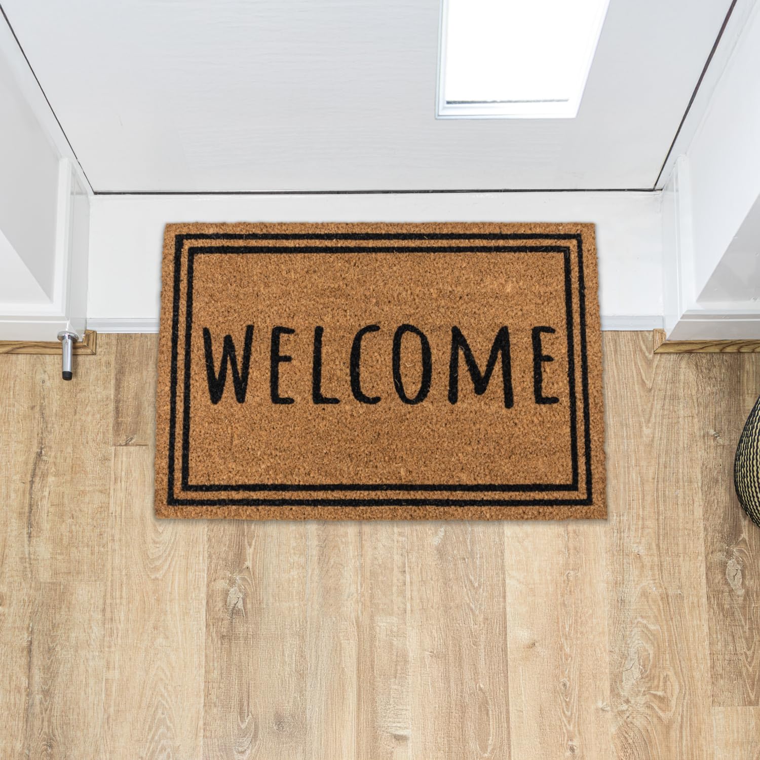 JVL Eco-Friendly Coir Entrance Doormat - Latex Backed | 40x60cm | Welcome Border 2