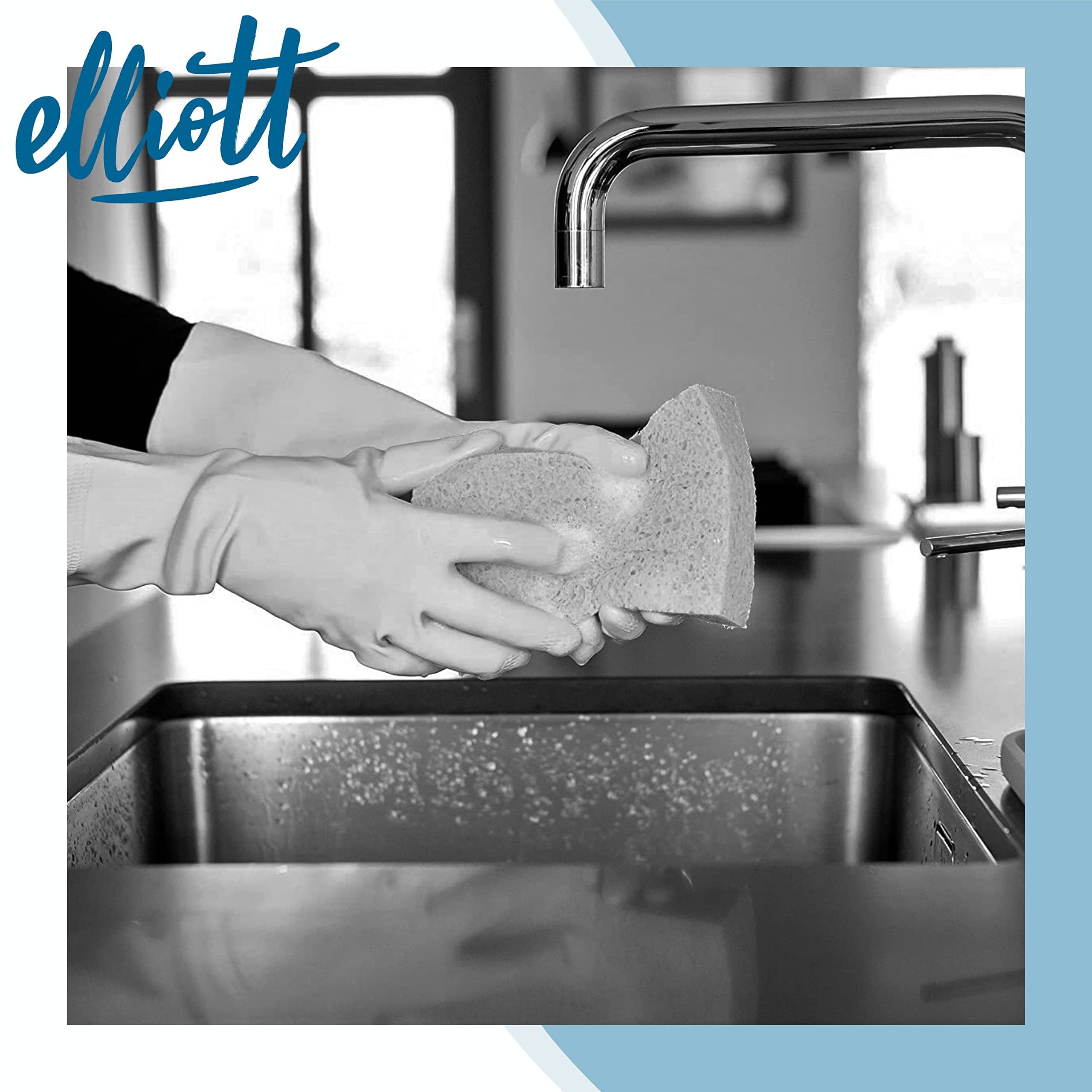 Elliott Household Rubber Cleaning Gloves - XL Size, Yellow, Chemical Resistant | Pack of 2 5