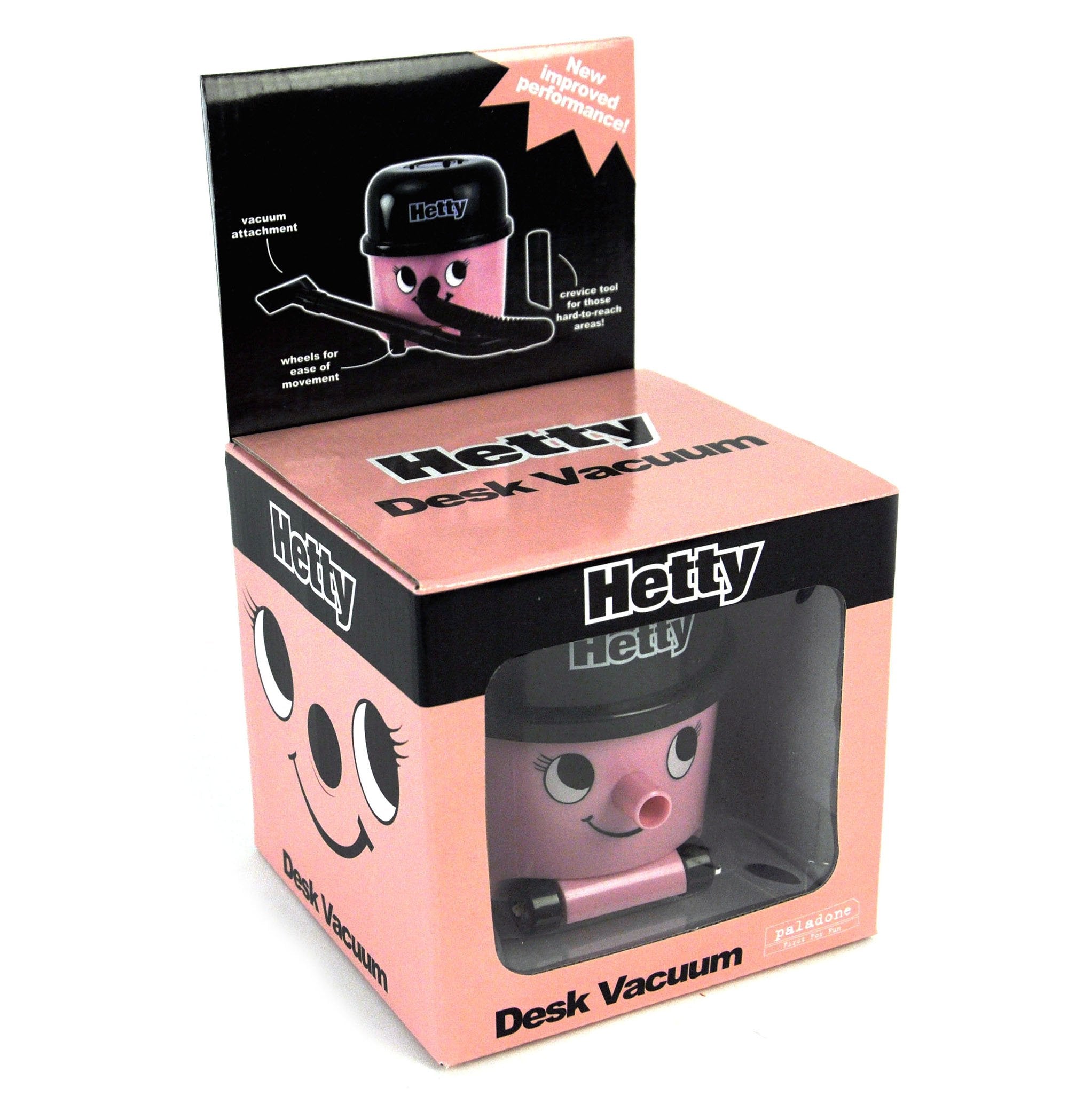 Paladone Hetty Hoover Desk Vacuum - Officially Licensed Henry Hoover, Pink Mini Cordless Cleaner 3
