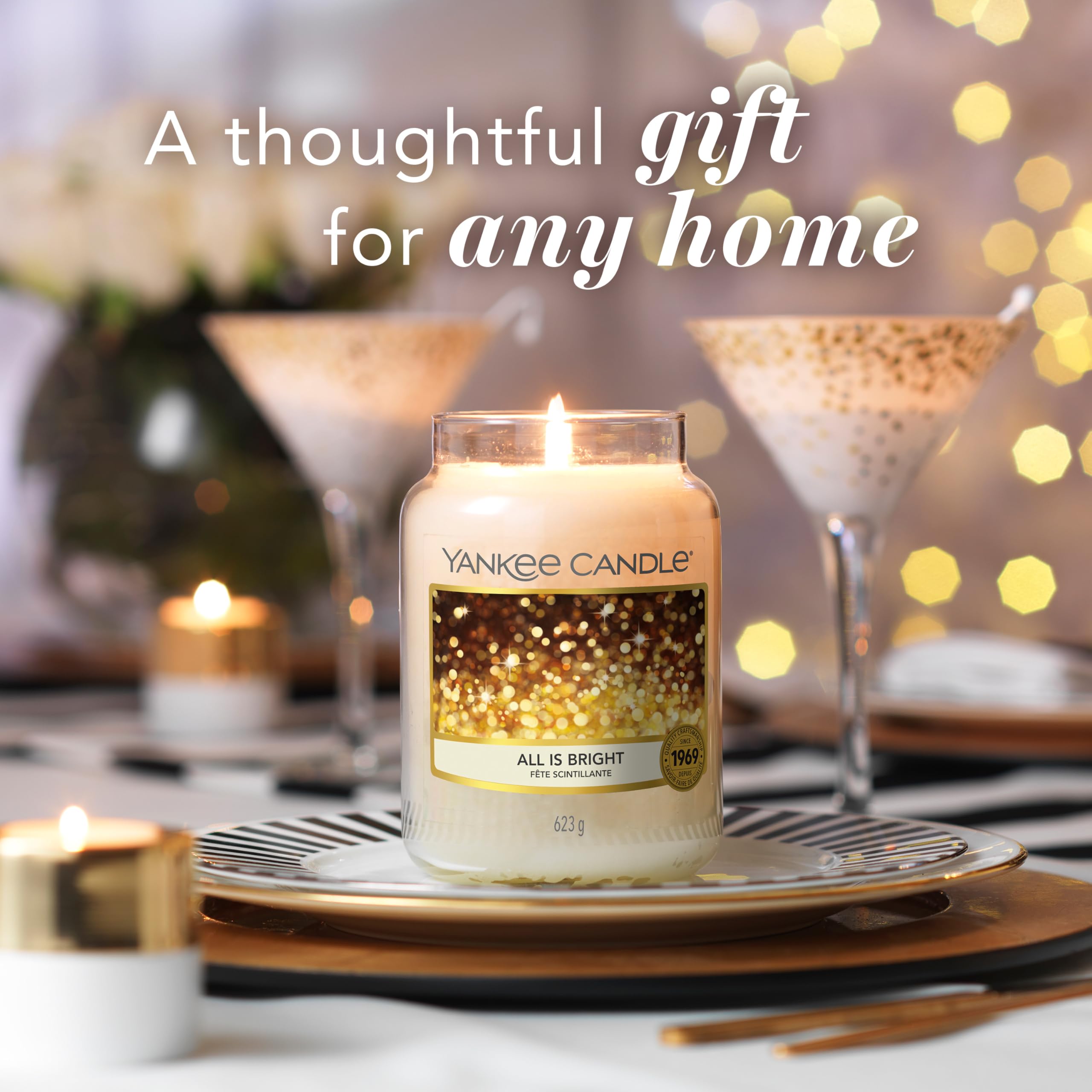 Yankee Candle All is Bright Scented Candle - Large Jar | Up to 150 Hour Burn Time | 623g 6