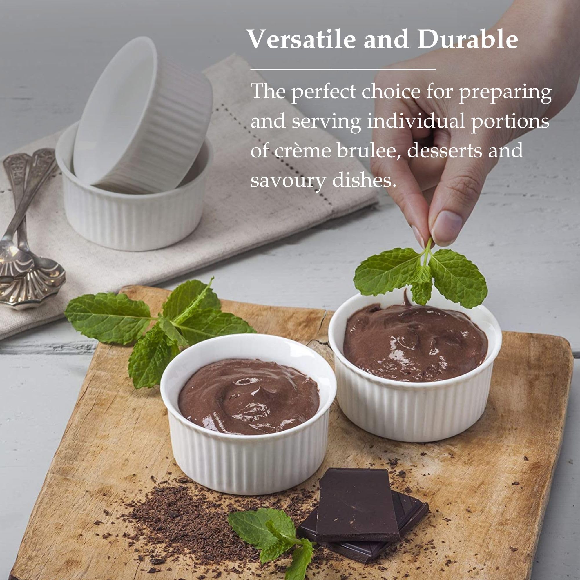 WM Bartleet & Sons 1750 Traditional Porcelain Ramekins Set of 4 - 7.5cm Diameter, 75ml | Oven, Freezer Safe 4