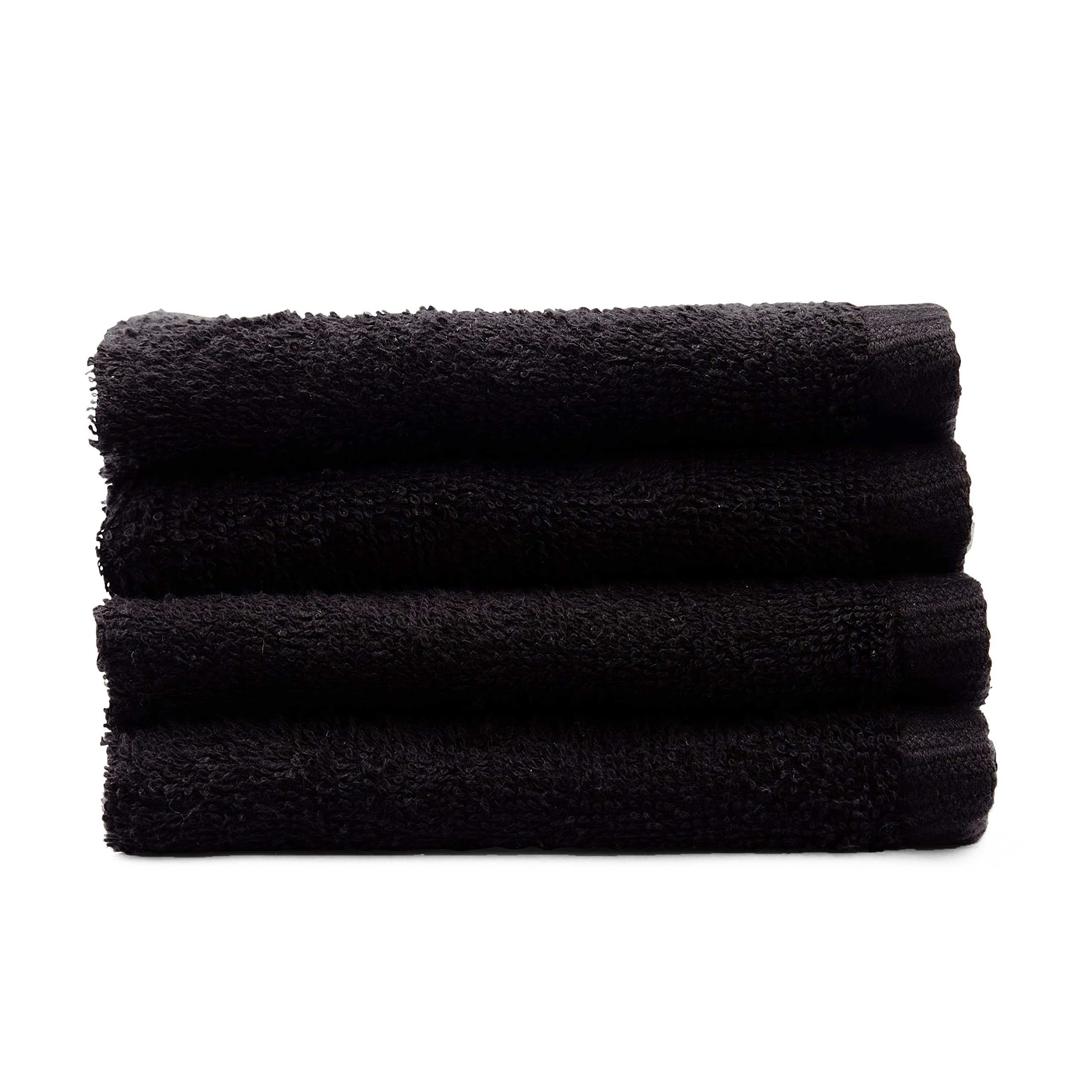 Catherine Lansfield Quick Dry Cotton Face Cloth Set - 4 Pack, Black, 400gsm 3