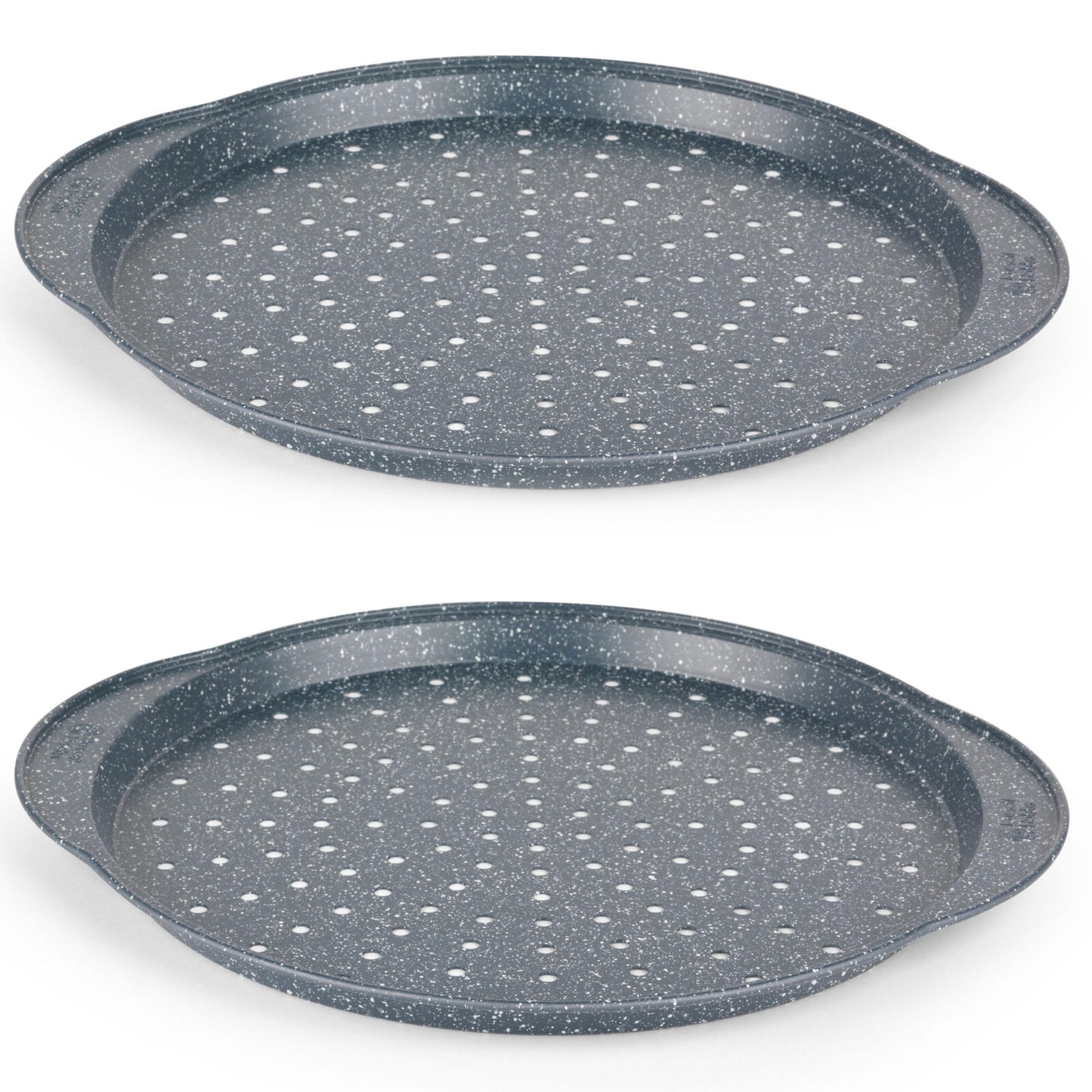 Russell Hobbs Nightfall Stone Set of 2 Pizza Pans - 37cm Round, Non-Stick Carbon Steel, PFOA Free 1