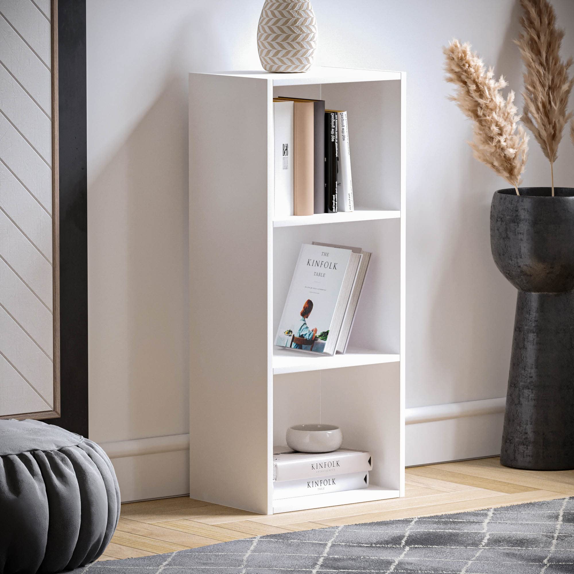 Vida Designs Oxford 3 Tier Cube Bookcase - White Engineered Wood | H 80 x W 32 x D 24 cm 6