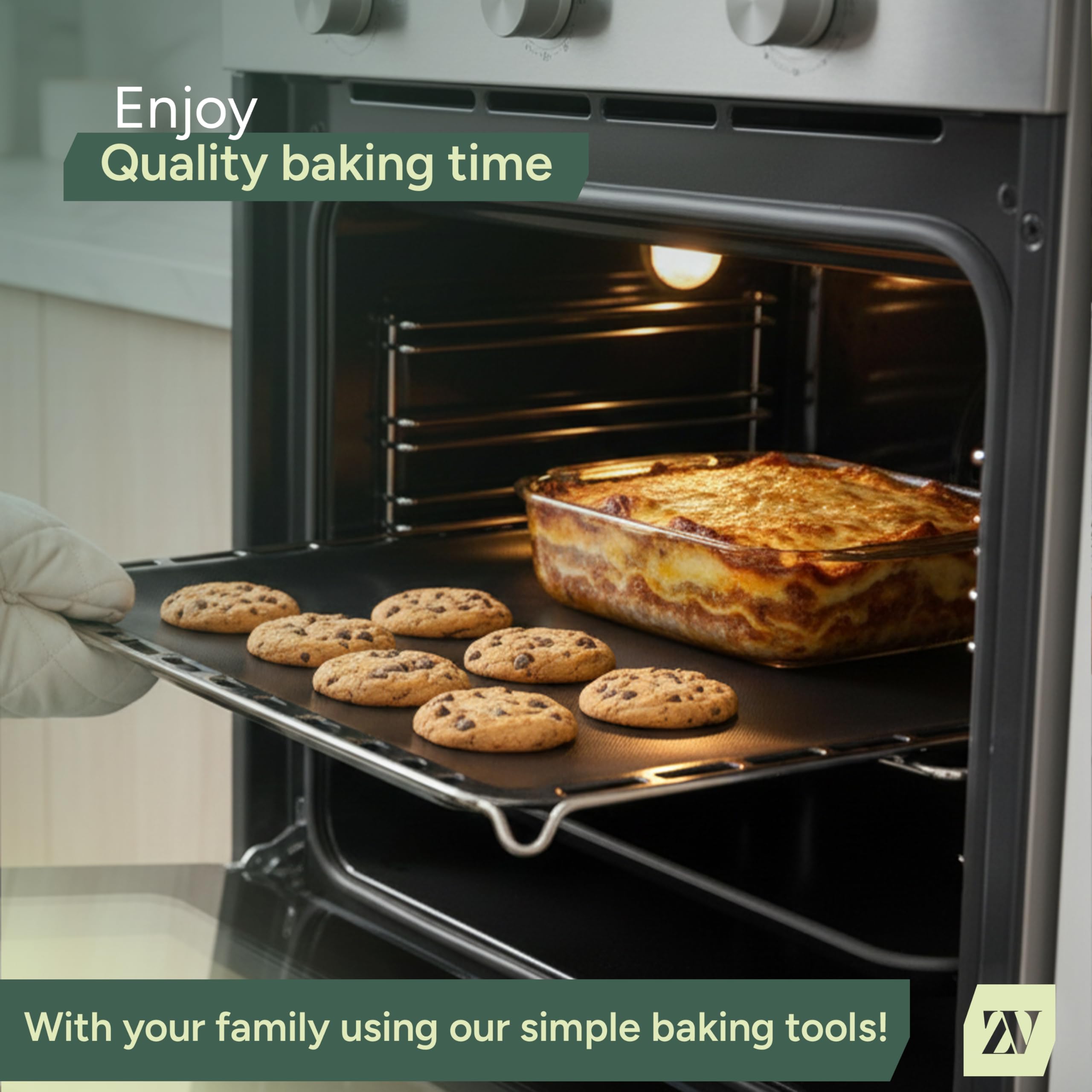 Zuvo Oven Liners for Bottom of Oven - Non-Stick Reusable, Heat Resistant | 32x50cm (2 Pack) 6
