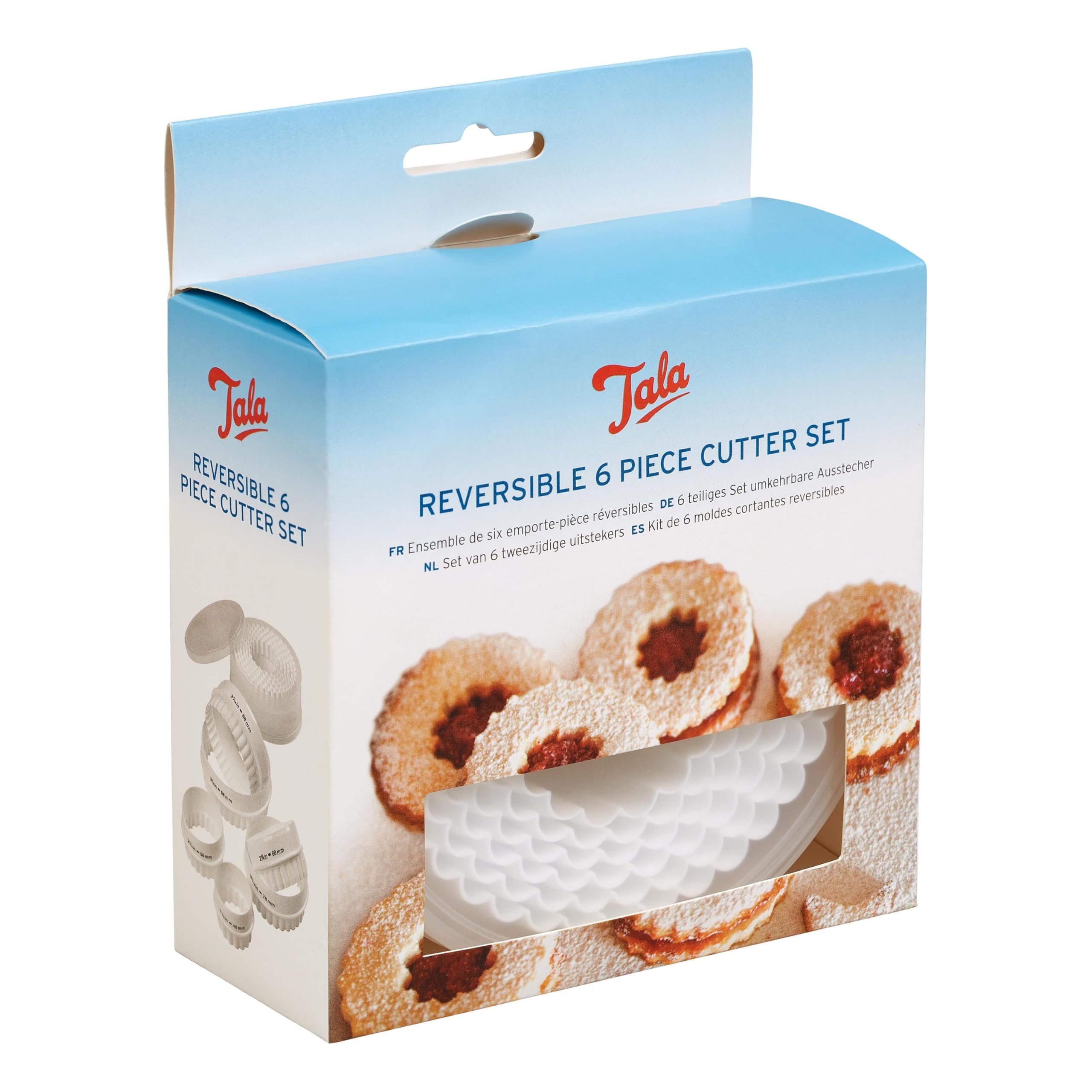 Tala Plastic Cookie Cutters Set of 6 | Reversible Smooth & Crinkle Edges | Dishwasher Safe 2