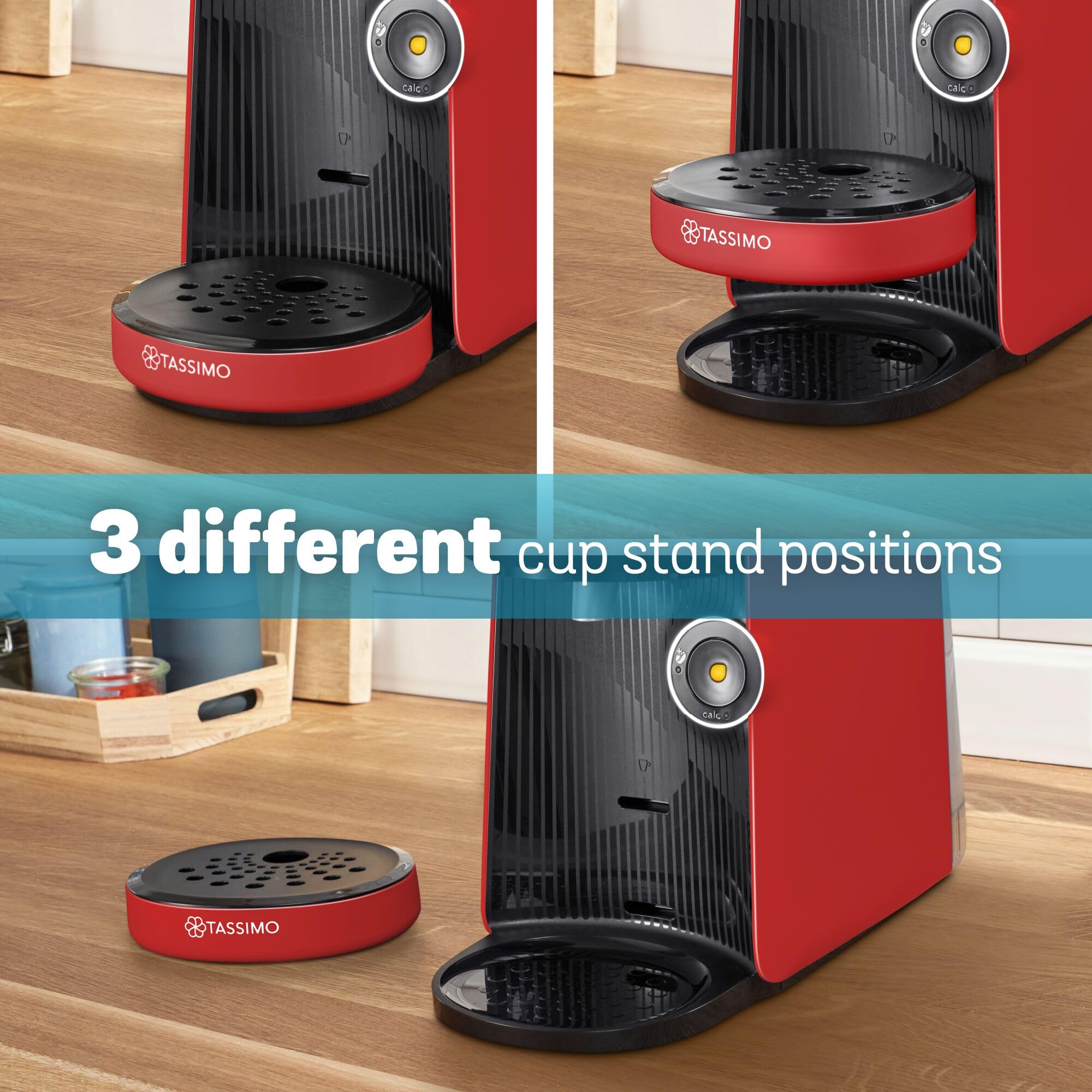 Tassimo by Bosch Finesse Friendly Single Serve Coffee Machine - Red | TAS163EGB | One-Touch 10