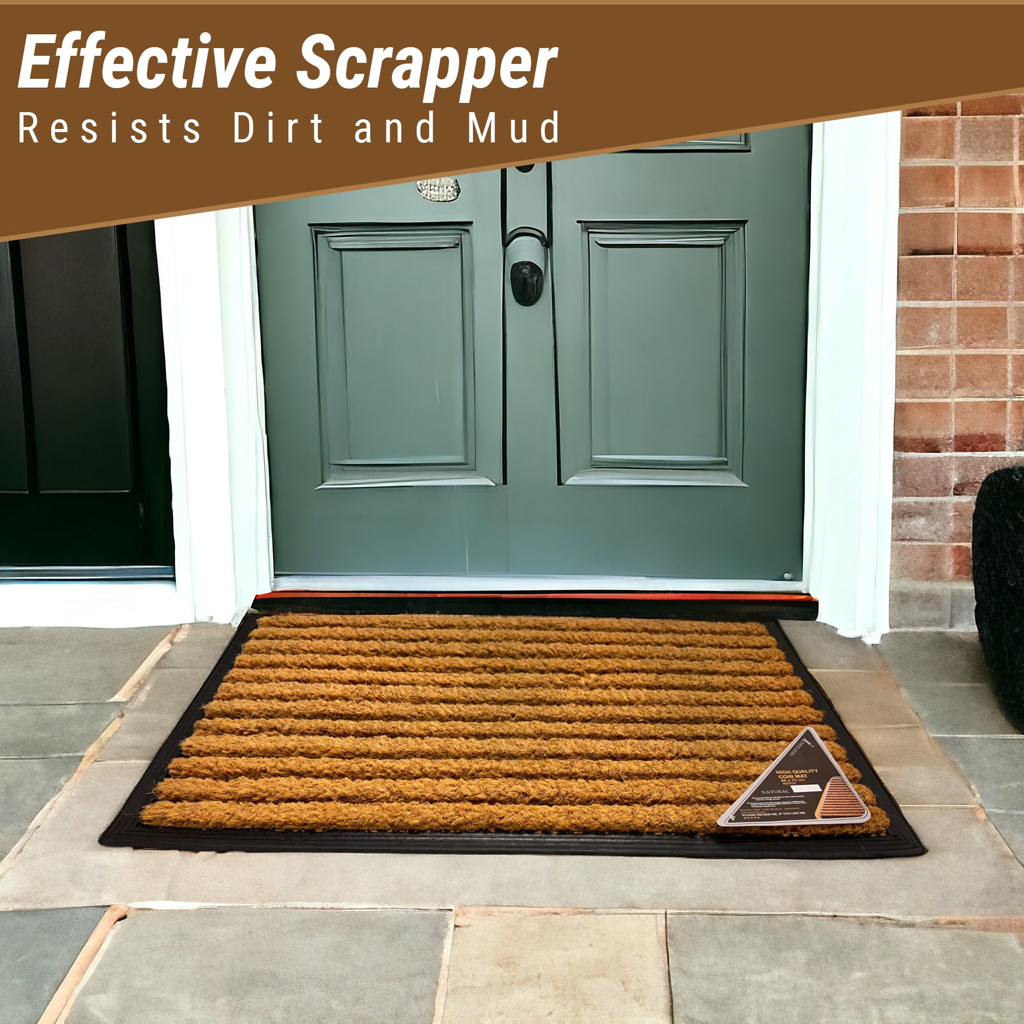 Lifestyle comfort ltd Bliss Coir Door Mat - Non Slip, Washable, Indoor/Outdoor | 45 x 75 cm 5