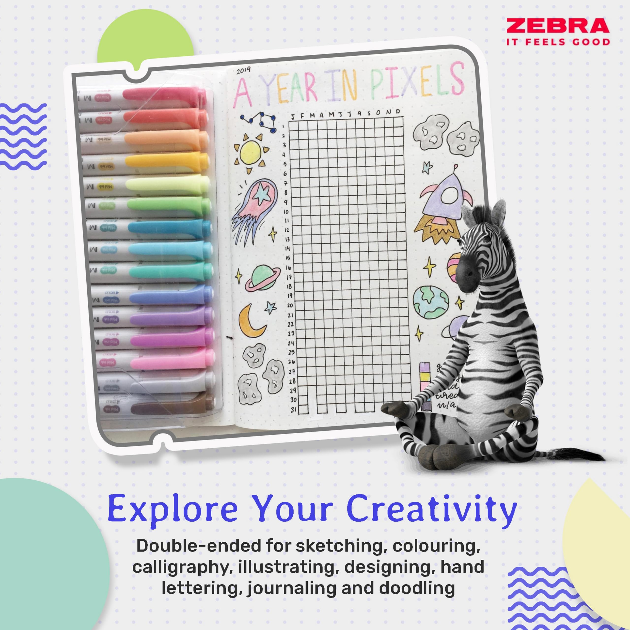 Zebra Pen Mildliner Creative Marker Double Ended Soft Mild Color | 15 Pack | Dual Tip 4
