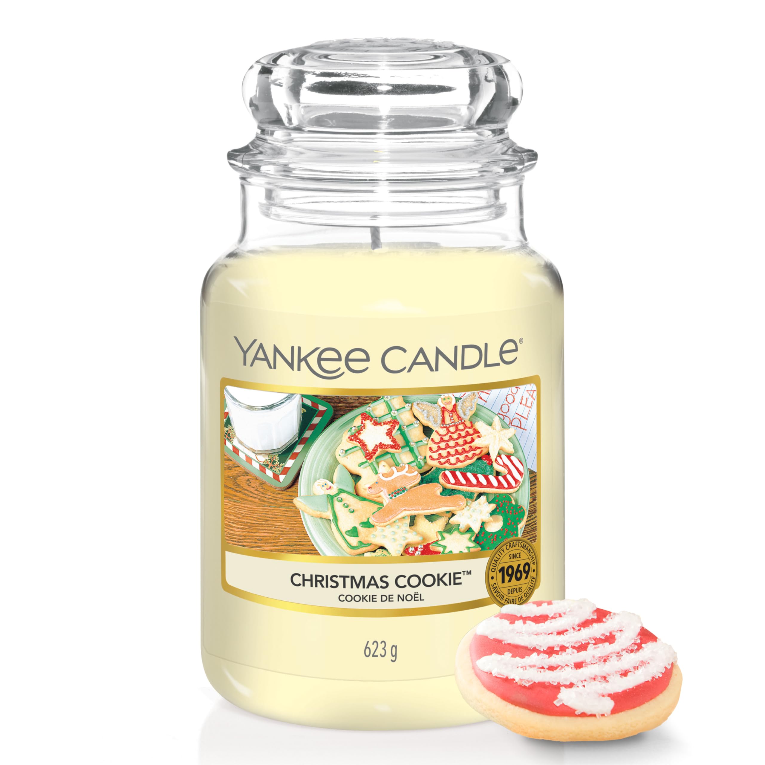 Yankee Candle Christmas Cookie Scented Large Jar Candle | Up to 150 Hour Burn Time | 623g 1