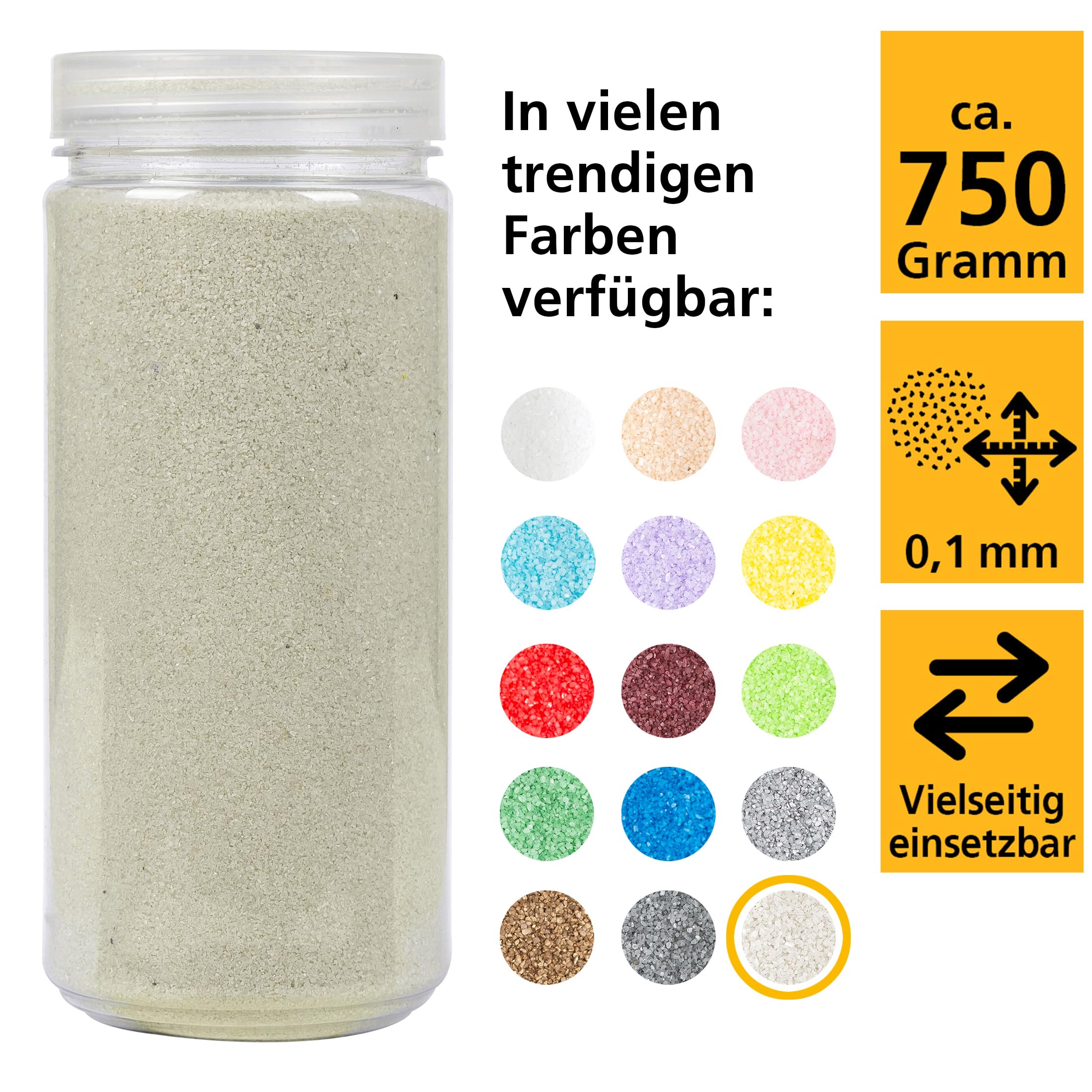 Heku Decorative Coloured Sand - Natural | 750g Fine Grain (0.1-0.5mm) | Resealable Tin 3