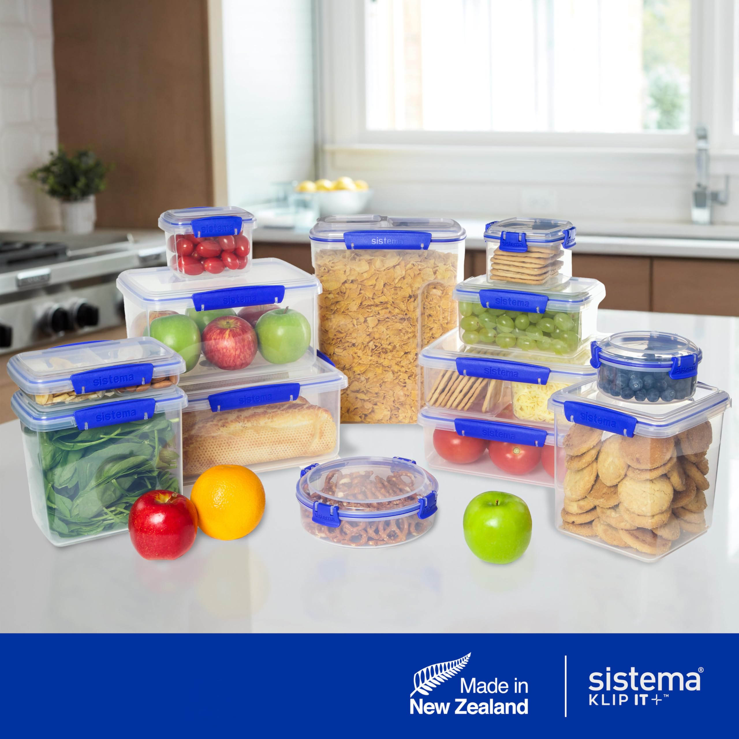 Sistema KLIP IT Food Storage Container - 9.6 L Capacity | Stackable & Airtight | BPA-Free Plastic | Blue Clips | 1 Count 6