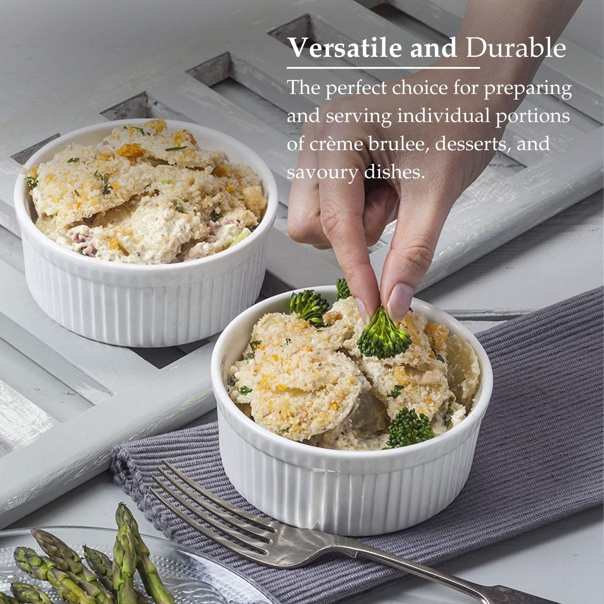 WM Bartleet & Sons 1750 Traditional Porcelain Ramekins Set of 2 - 11.5cm Diameter | Oven Safe 4