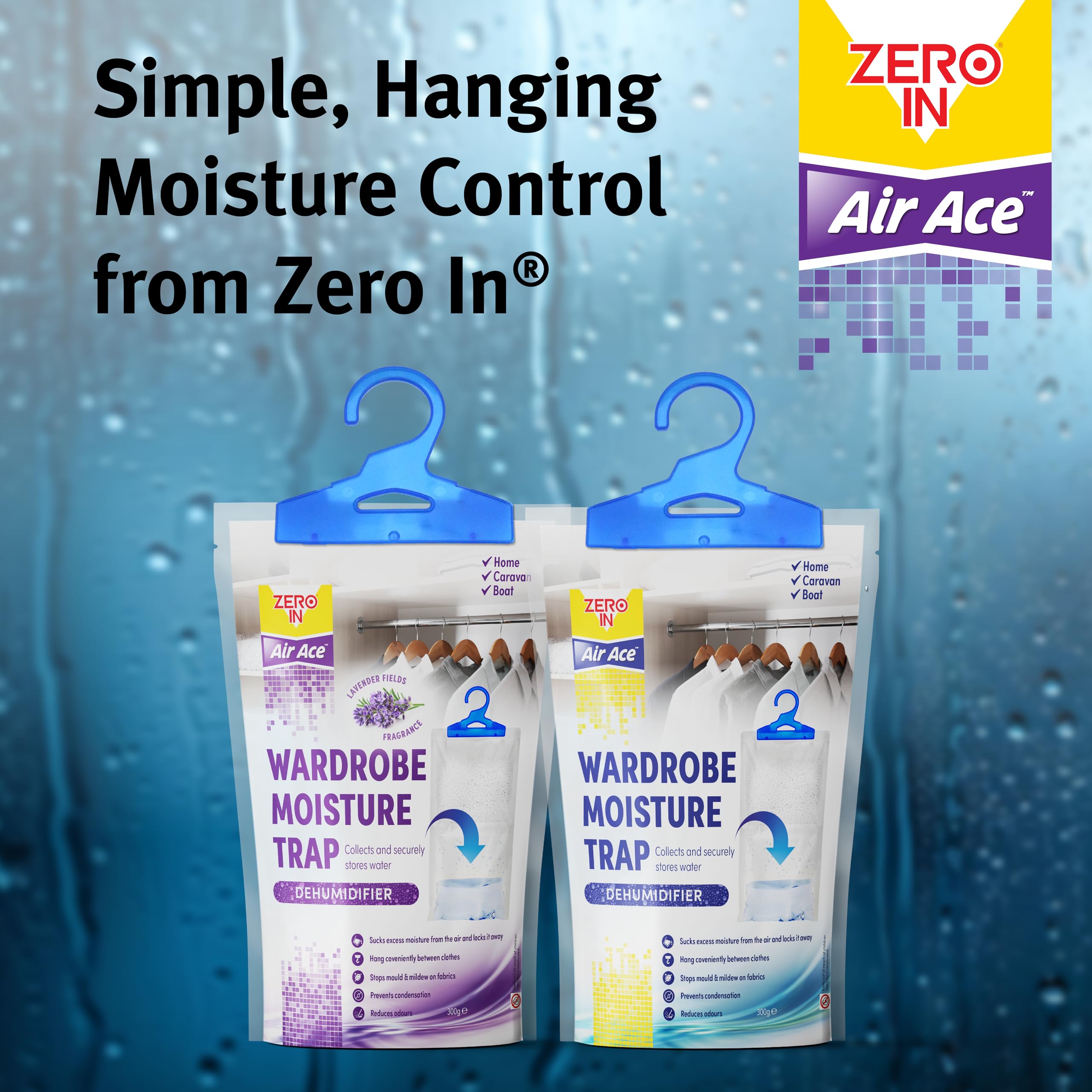 Zero In Wardrobe Dehumidifier - Lavender Scent | 300g | Absorbs up to 500ml 8