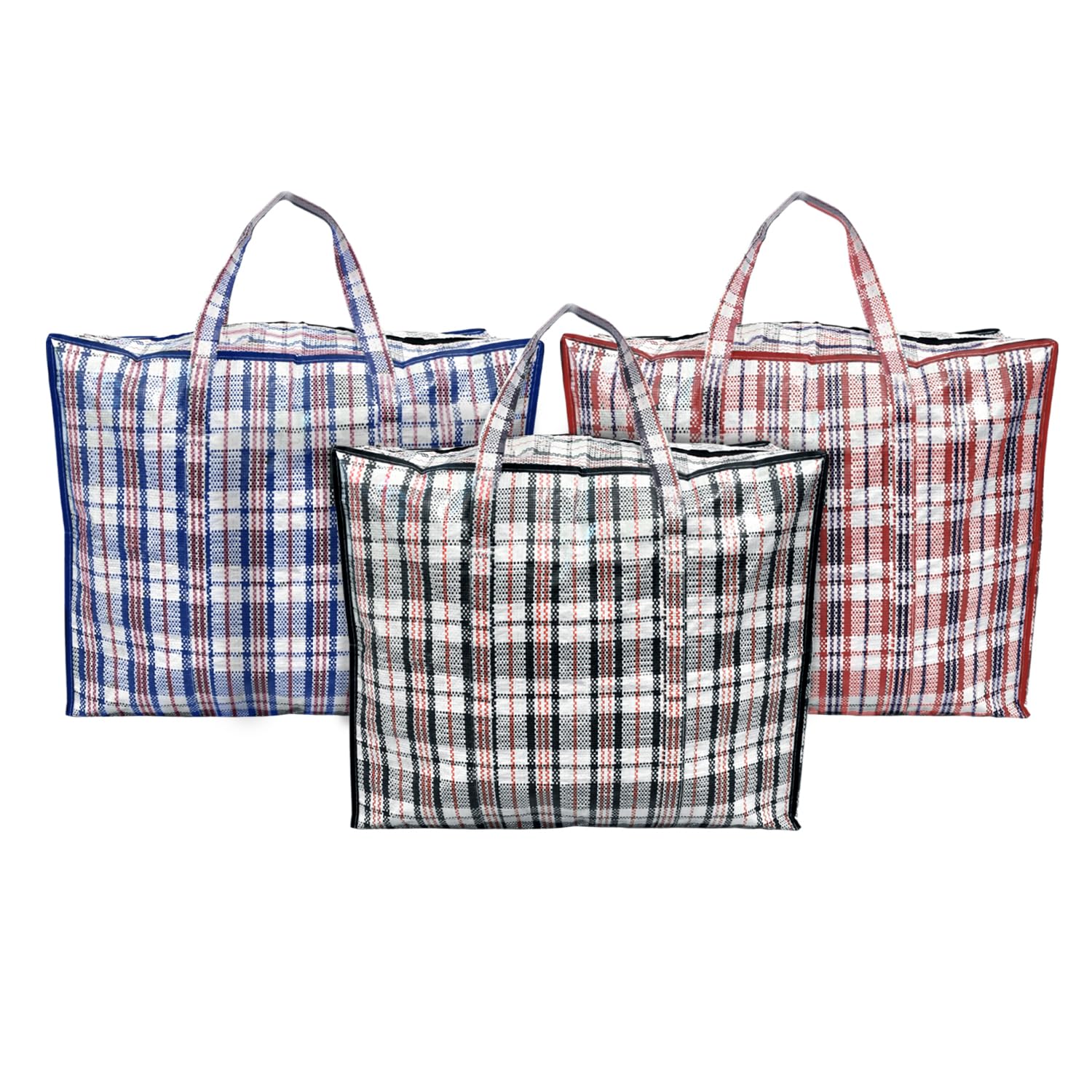 ANSIO Large Laundry Bags - Pack of 3 Assorted Reusable Storage Bags | 60x25x50 cm