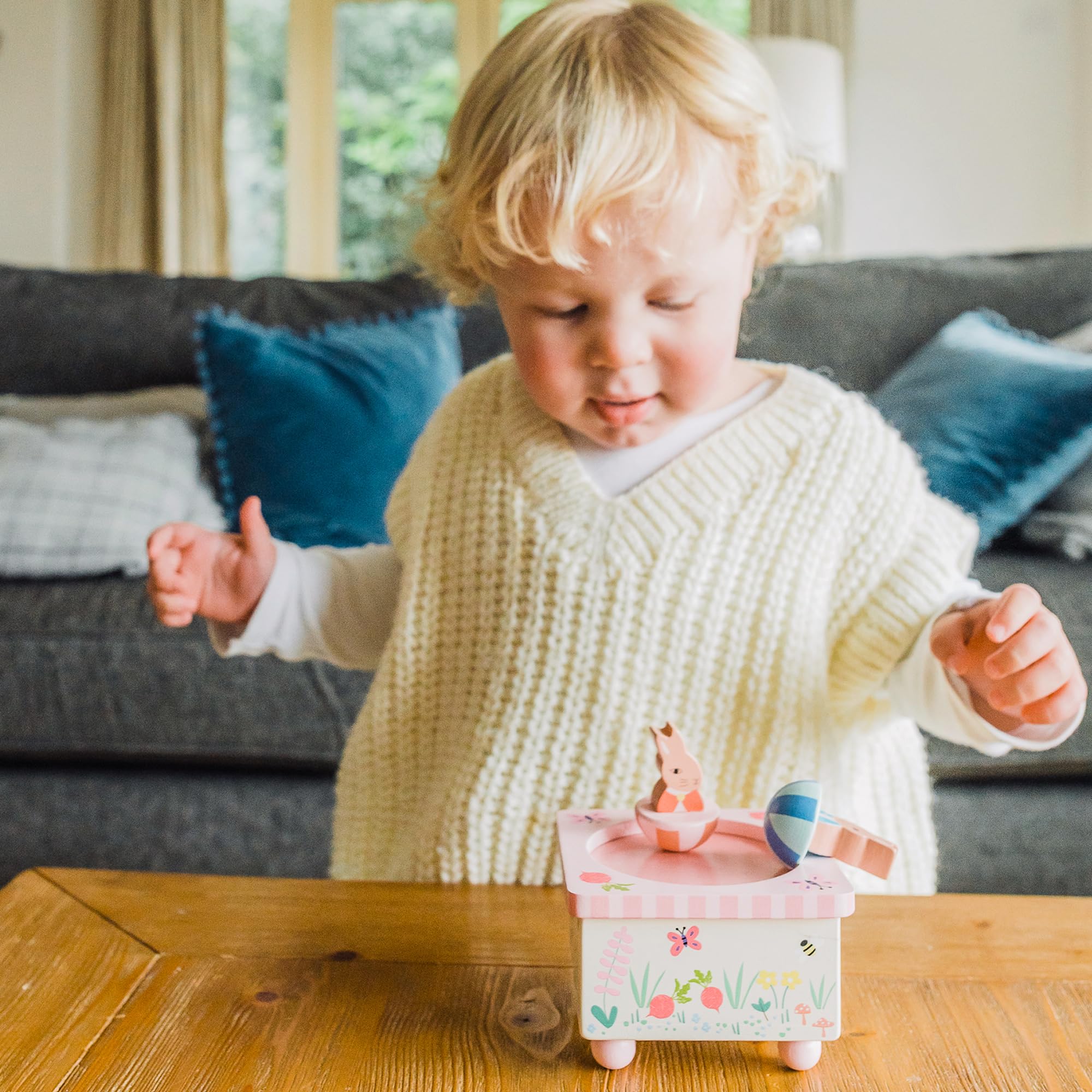 ORANGE TREE Peter Rabbit Flopsy Wooden Music Box | Plays Brahms Lullaby | Safe, Non-Toxic Paint 2