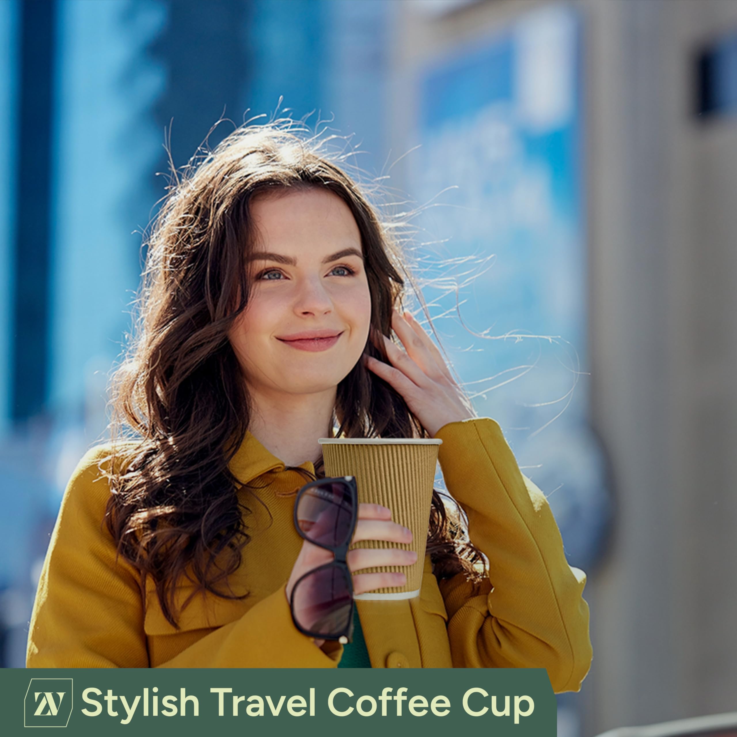 Zuvo Ripple Paper Coffee Cups - Heavy-Duty Double-Walled Disposable Tumblers | 12 OZ, 30 Pack 6
