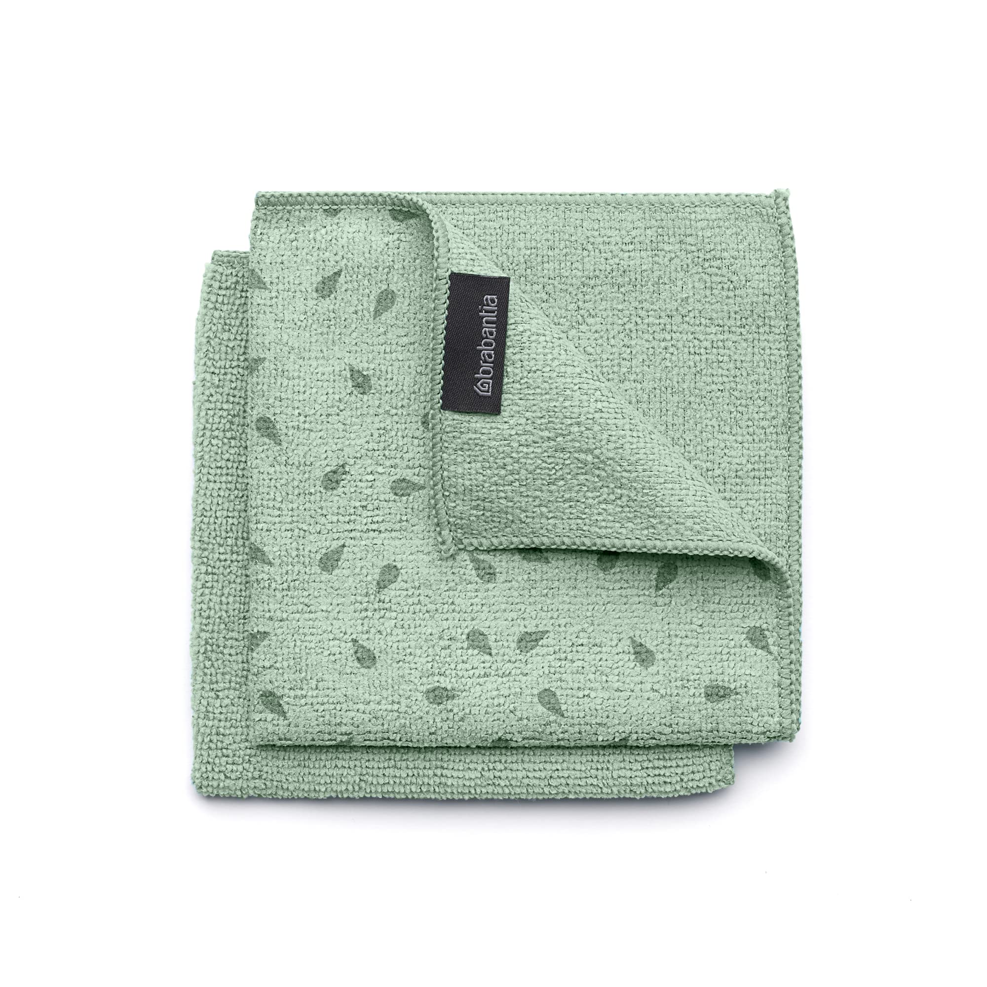 Brabantia Sinkside Microfibre Dish Cloths - 2 Pack, 30x30 cm, Jade Green | Machine Washable 1