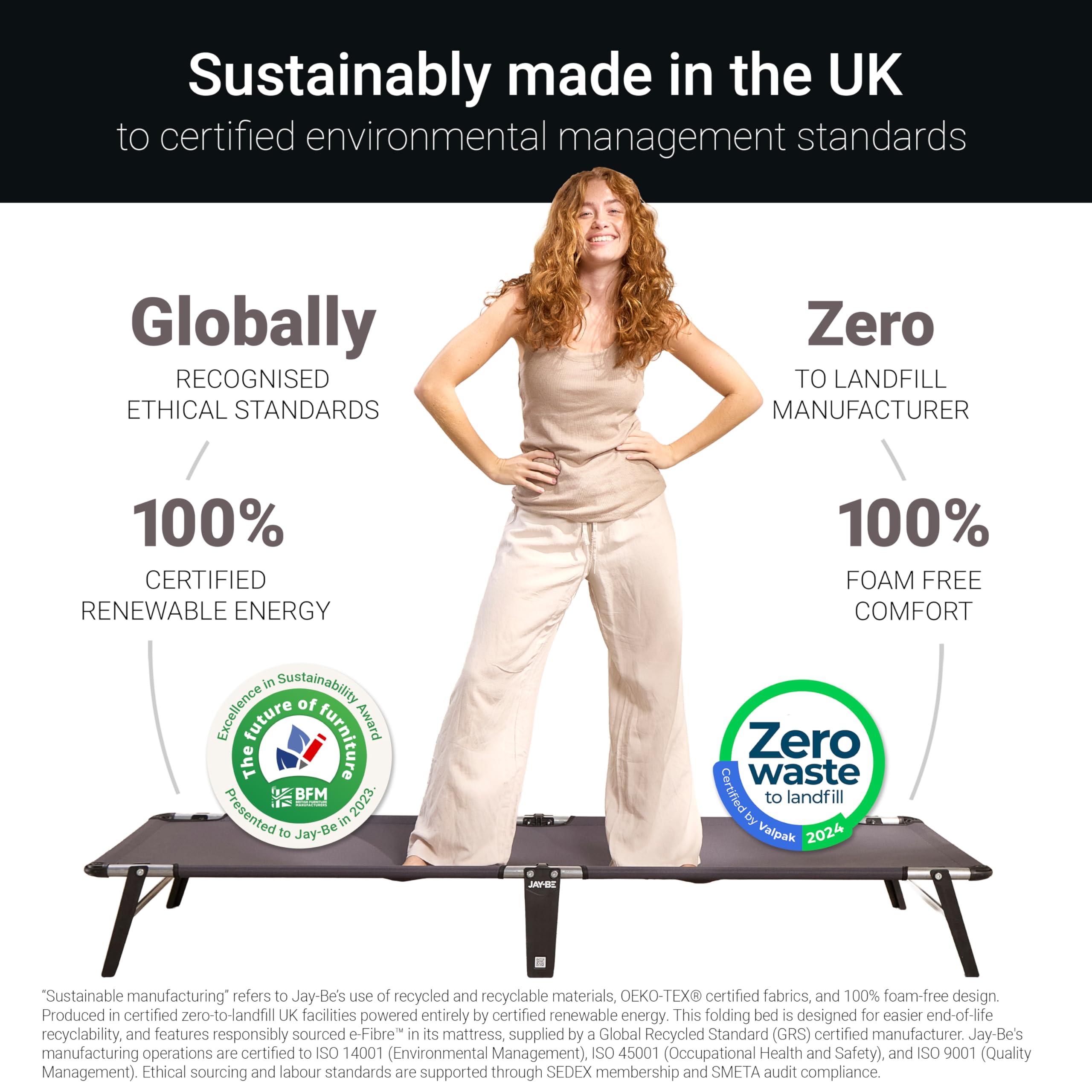 JAY-BE Mobile Folding Bed with Comfort Mattress | Single | Galvanised Steel Frame 12