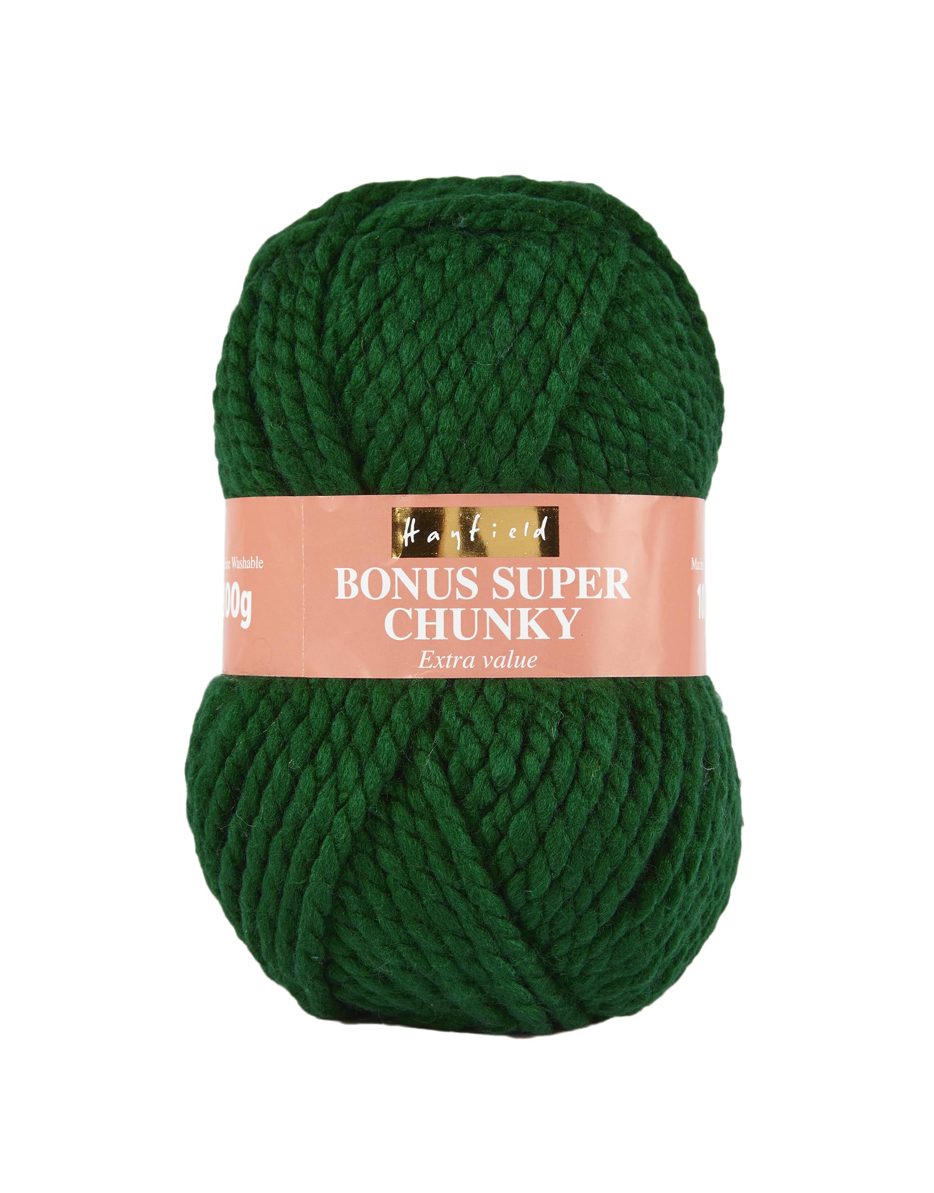 Sirdar Hayfield Bonus Super Chunky Yarn - 100% Acrylic, Super Chunky Weight, Bottle Green (839) | 100g 1
