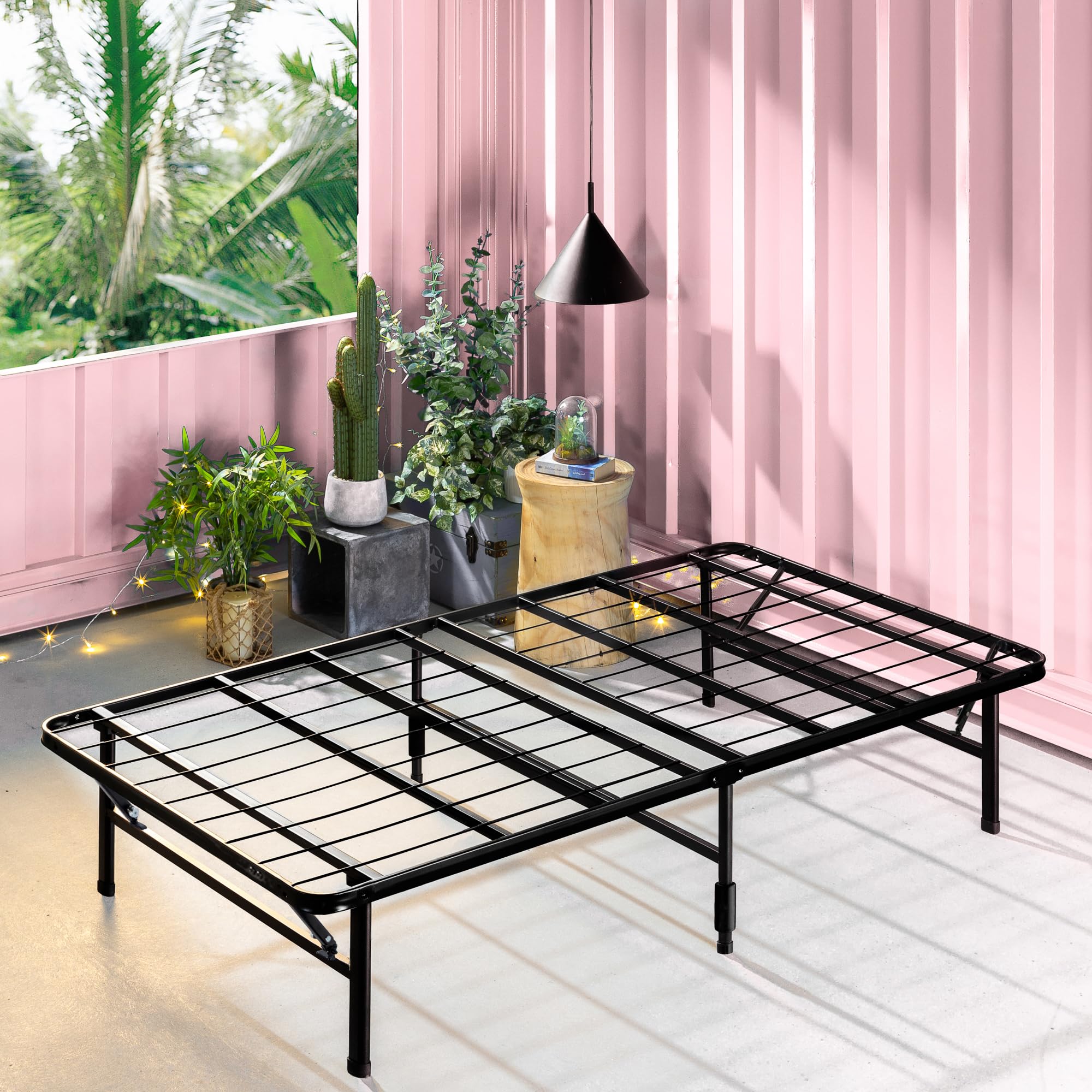 Zinus Shawn SmartBase Folding Bed Frame - Single (90 x 190 cm) | Tool-Free Setup | 14 Inch Storage 1