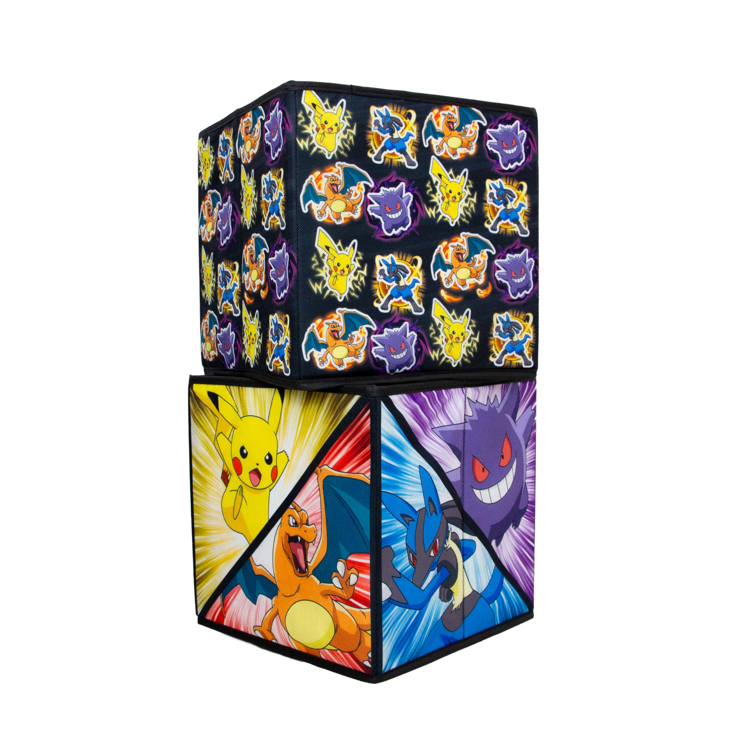 Pokémon Officially Licensed Storage Boxes - Set of 2 Foldable Toy Cubes | 30cm x 30cm x 30cm 1