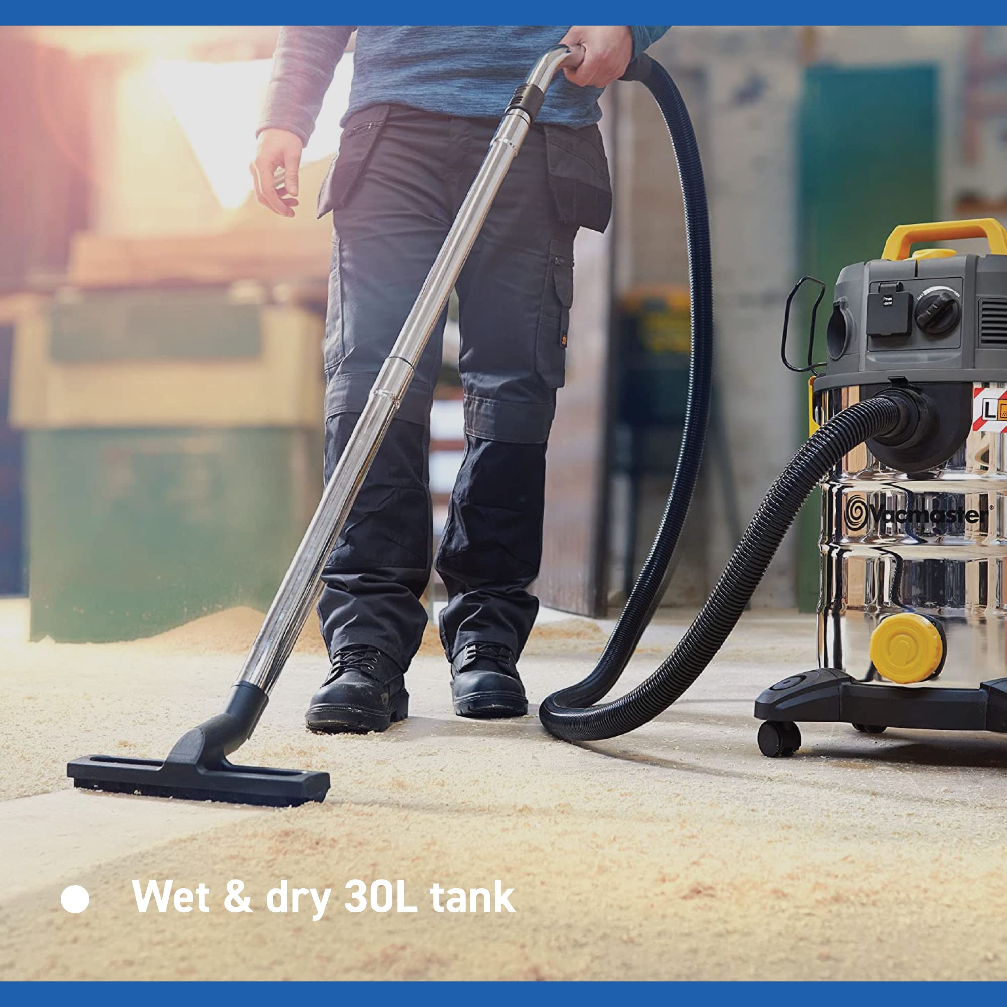 Vacmaster 30L Wet & Dry Vacuum Cleaner with Push Clean Filter | 1400W Motor | L Class Dust Extraction 4